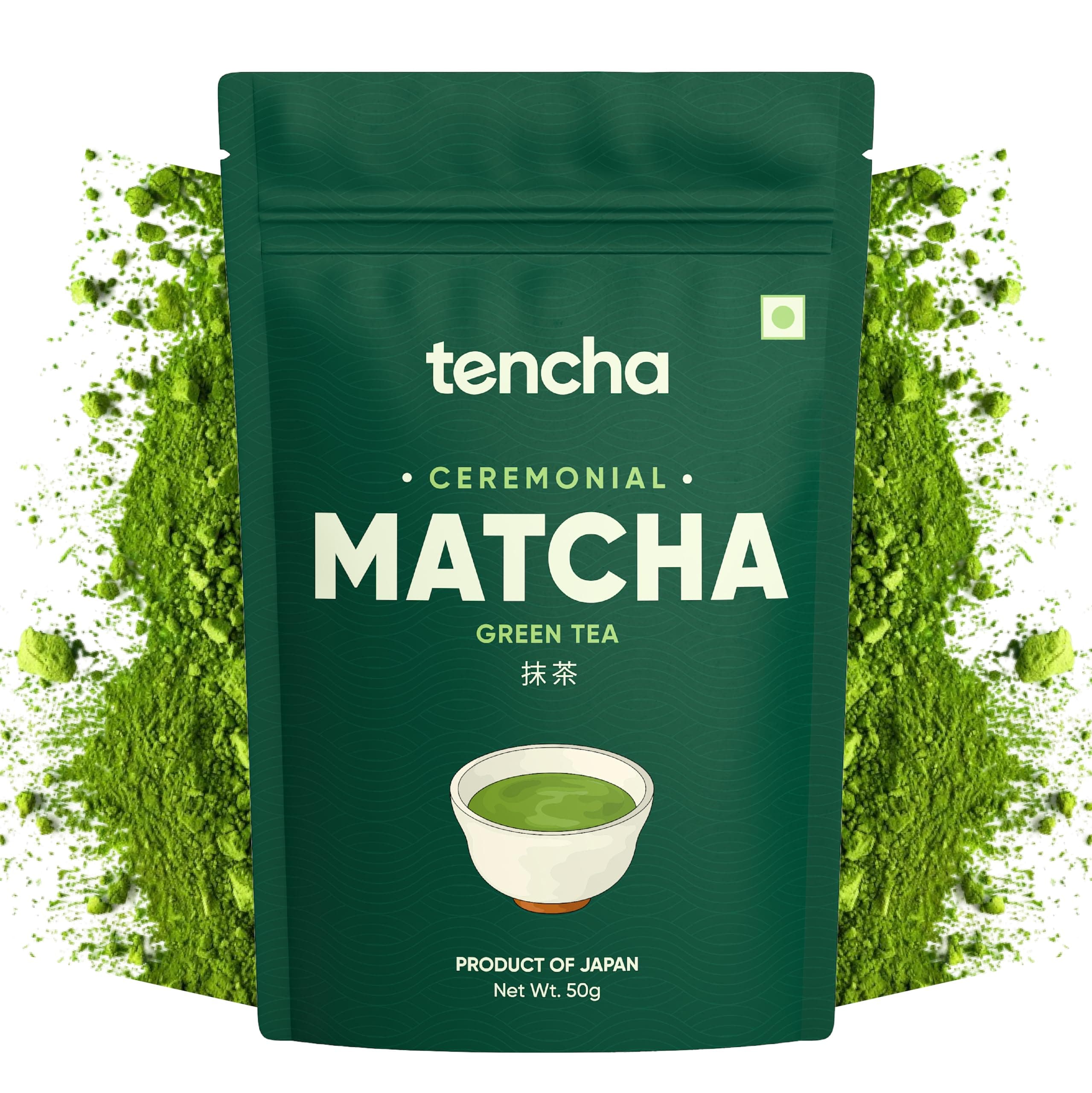 Tencha Ceremonial Matcha | Japanese Matcha Green Tea Powder | Sourced from Shizouka, Japan | Vegan | No Artificial Sweeteners | 50 GM, Pack of 1