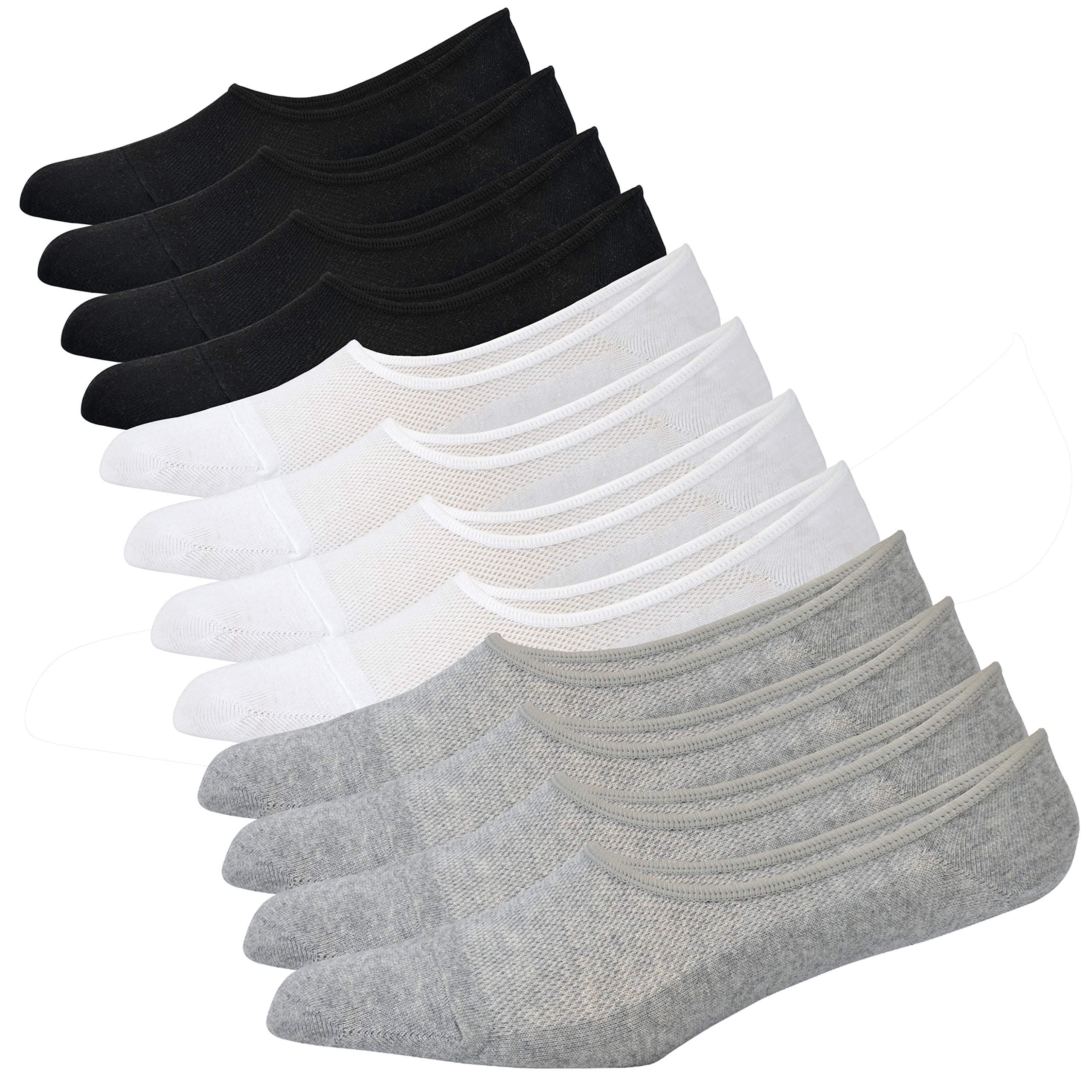 Genuine Mens No Show Socks, Loafer Sneakers Low Cut Cotton Socks With Non Slip Grips