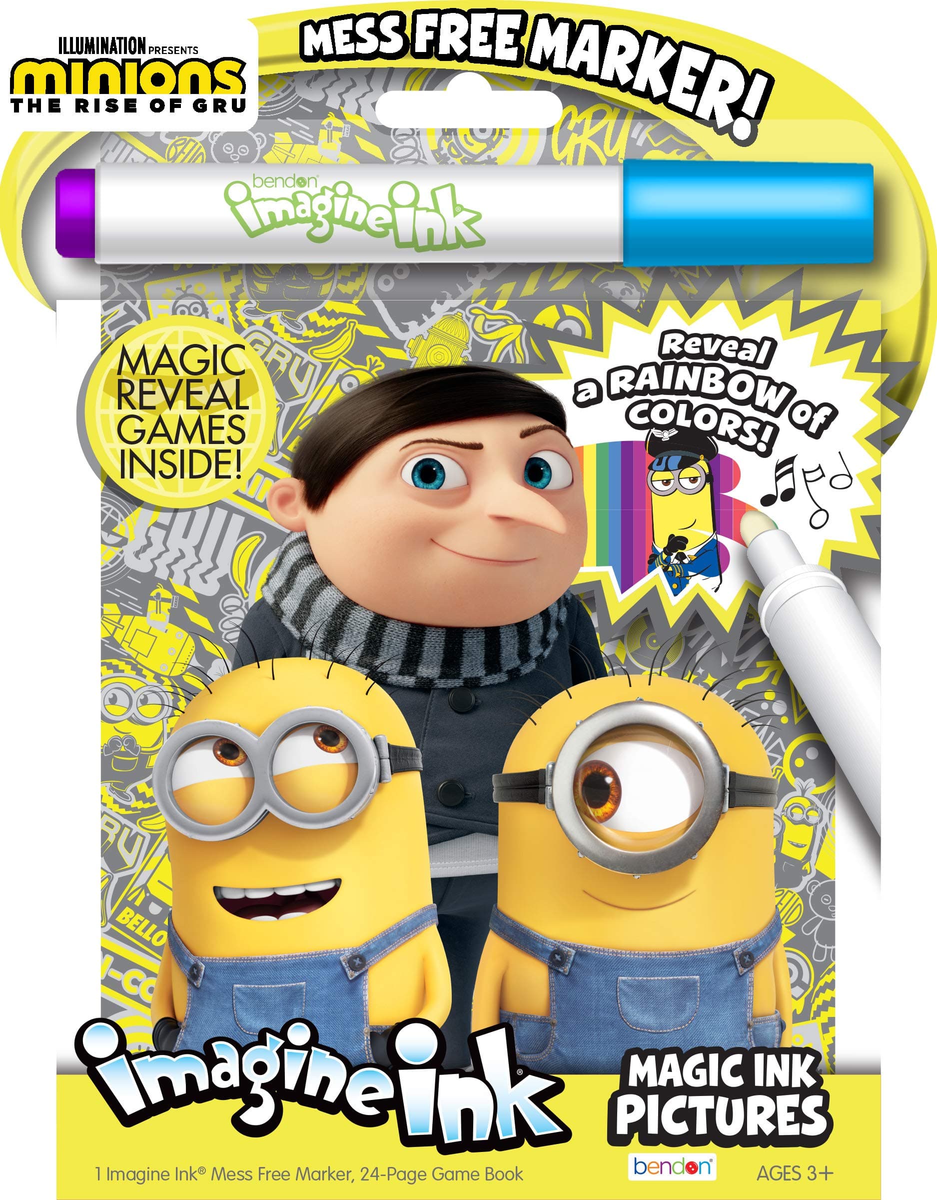 Minions Rise of Gru Despicable Me 24-Page Imagine Ink with Mess Free Marker 47649