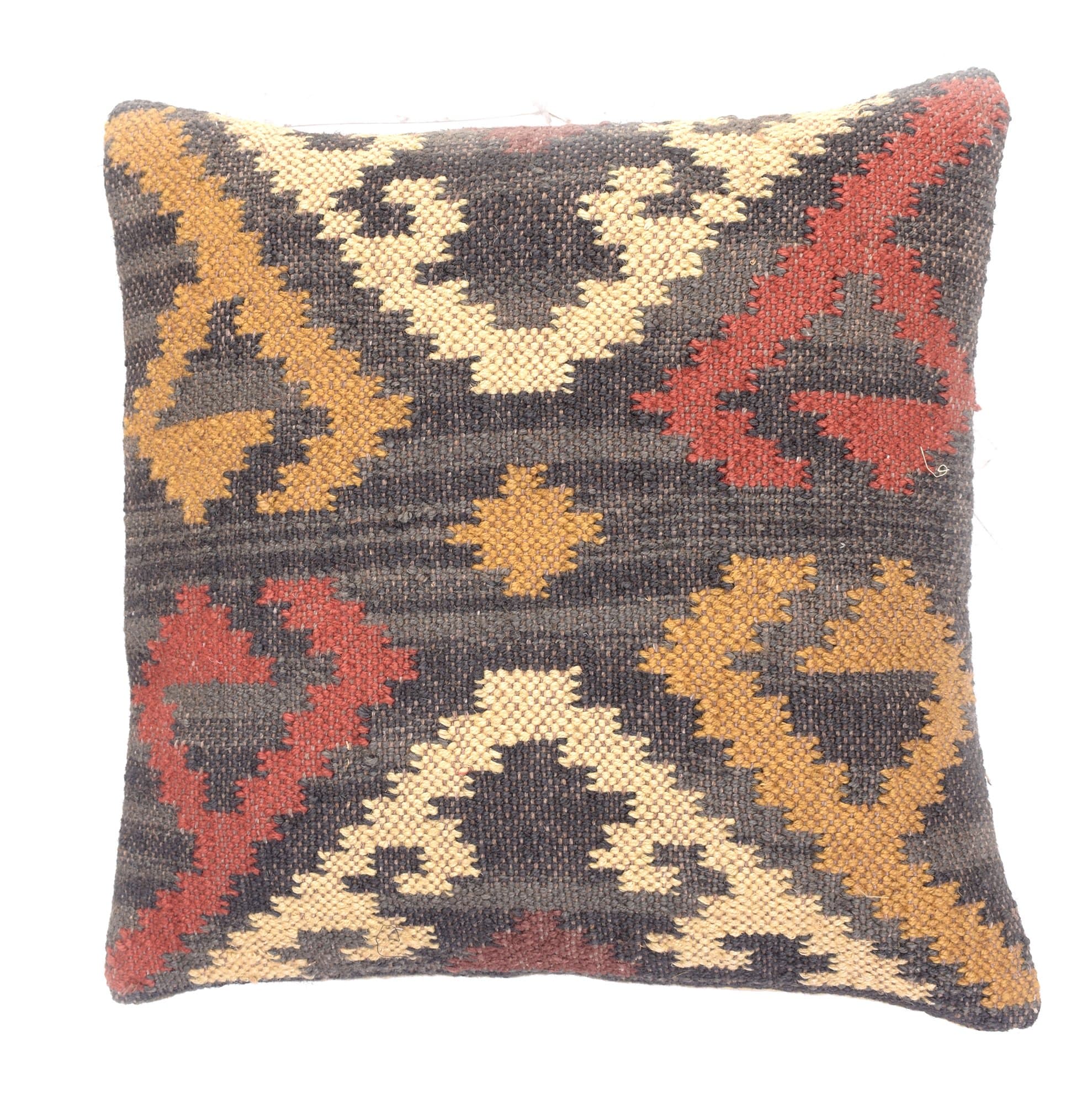 Handwoven Kilim Cushion Cover 18x18 Decorative Jute Square Pillow Cases