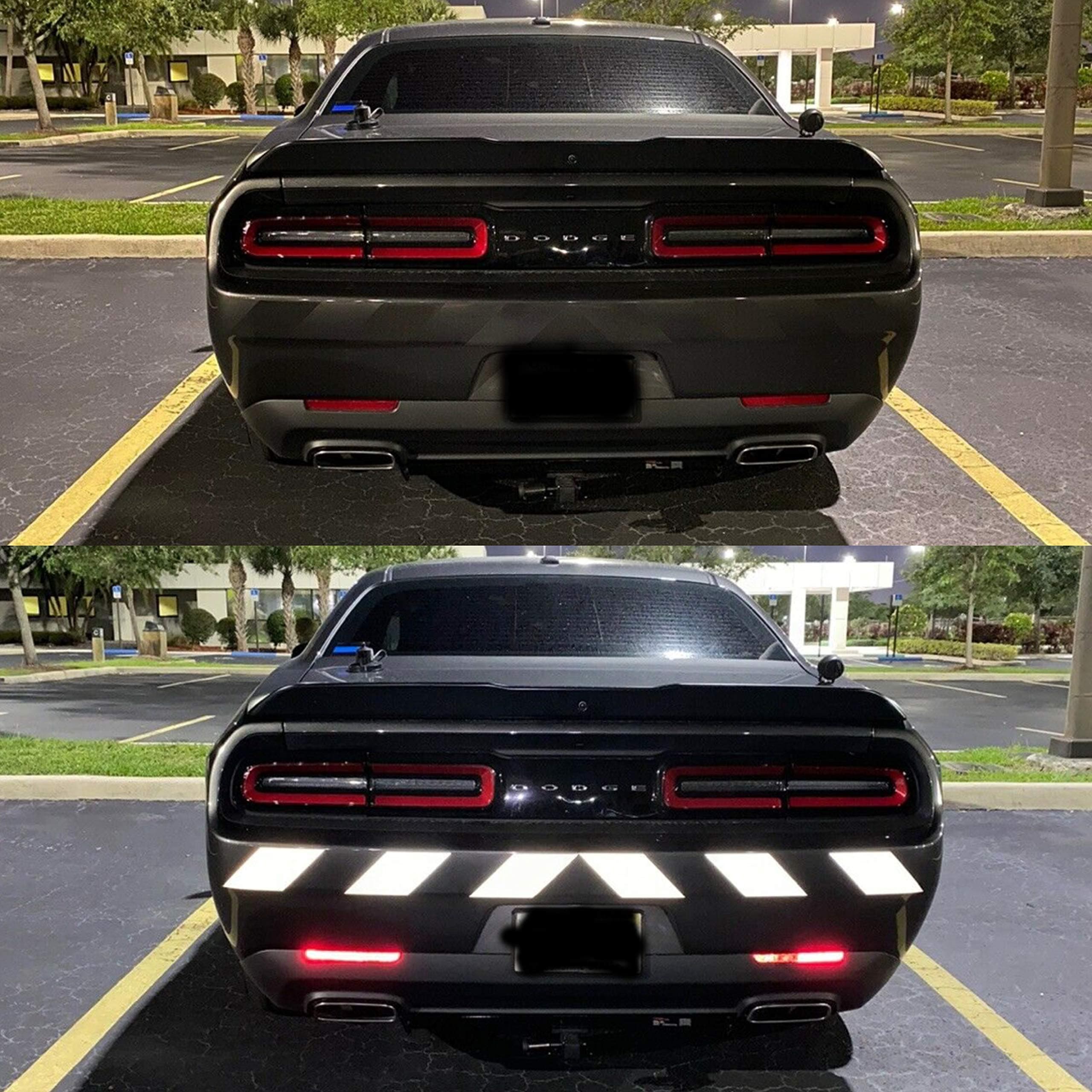 Reflective Shadow Chevron Black/White Ghost Style Police Muscle Car Truck Safety Oralite 5650 Rapid Air (6 Piece (4" Spacing) 4" x 64", Black)