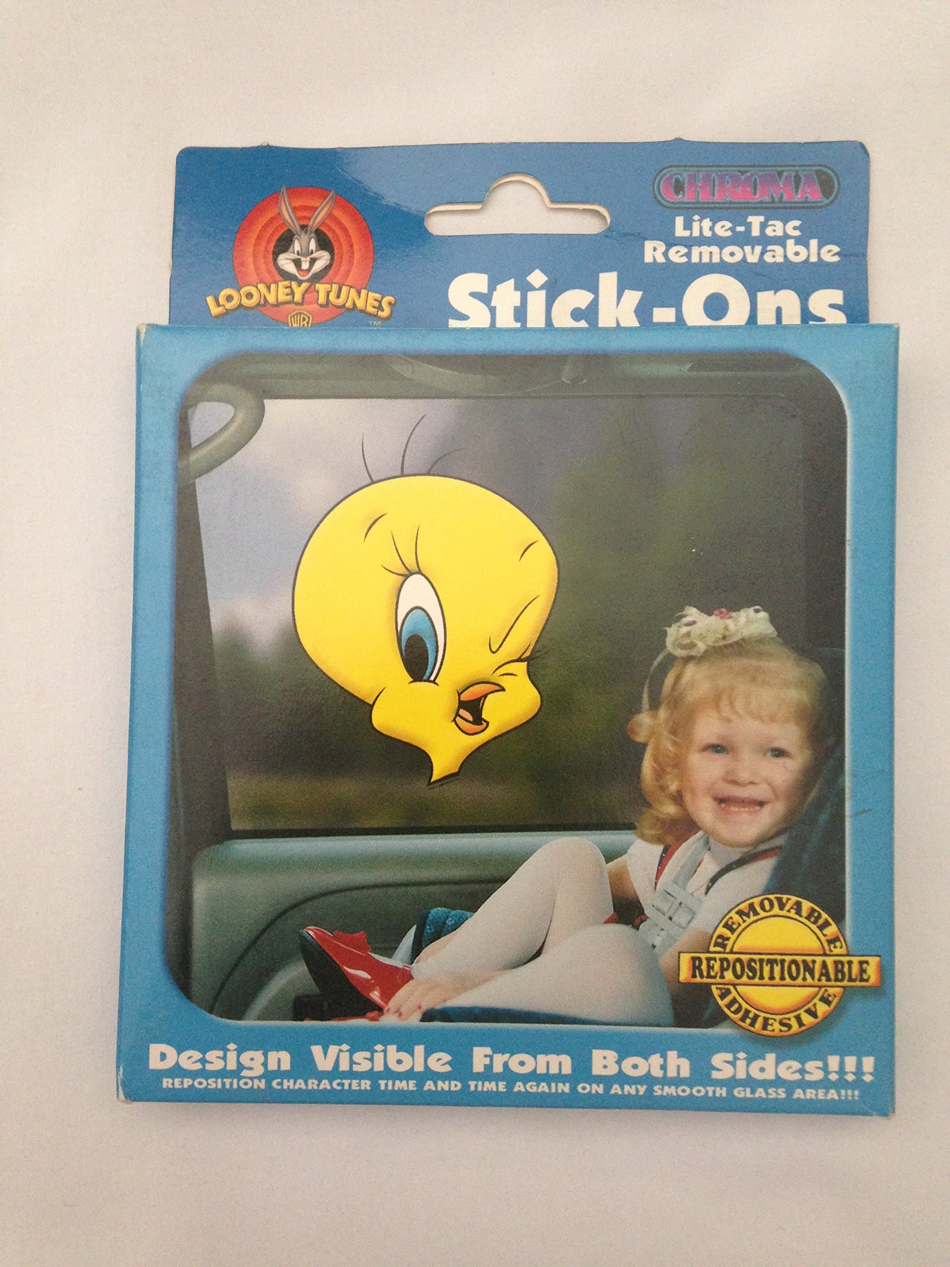 Looney Tunes Automotive Static Cling Removable Window Sticker Featuring Tweety Bird