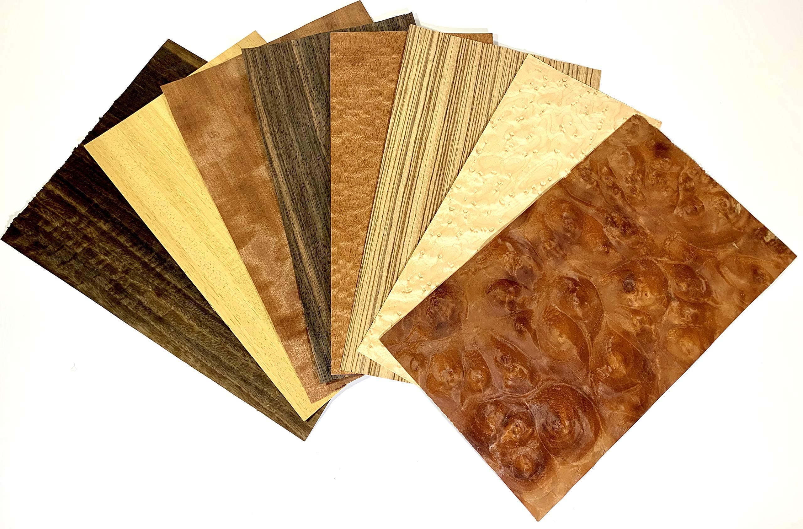 Mixed Domestic & Exotic Veneer, Pack of 10 Sq Ft - 20 Sheets Or More