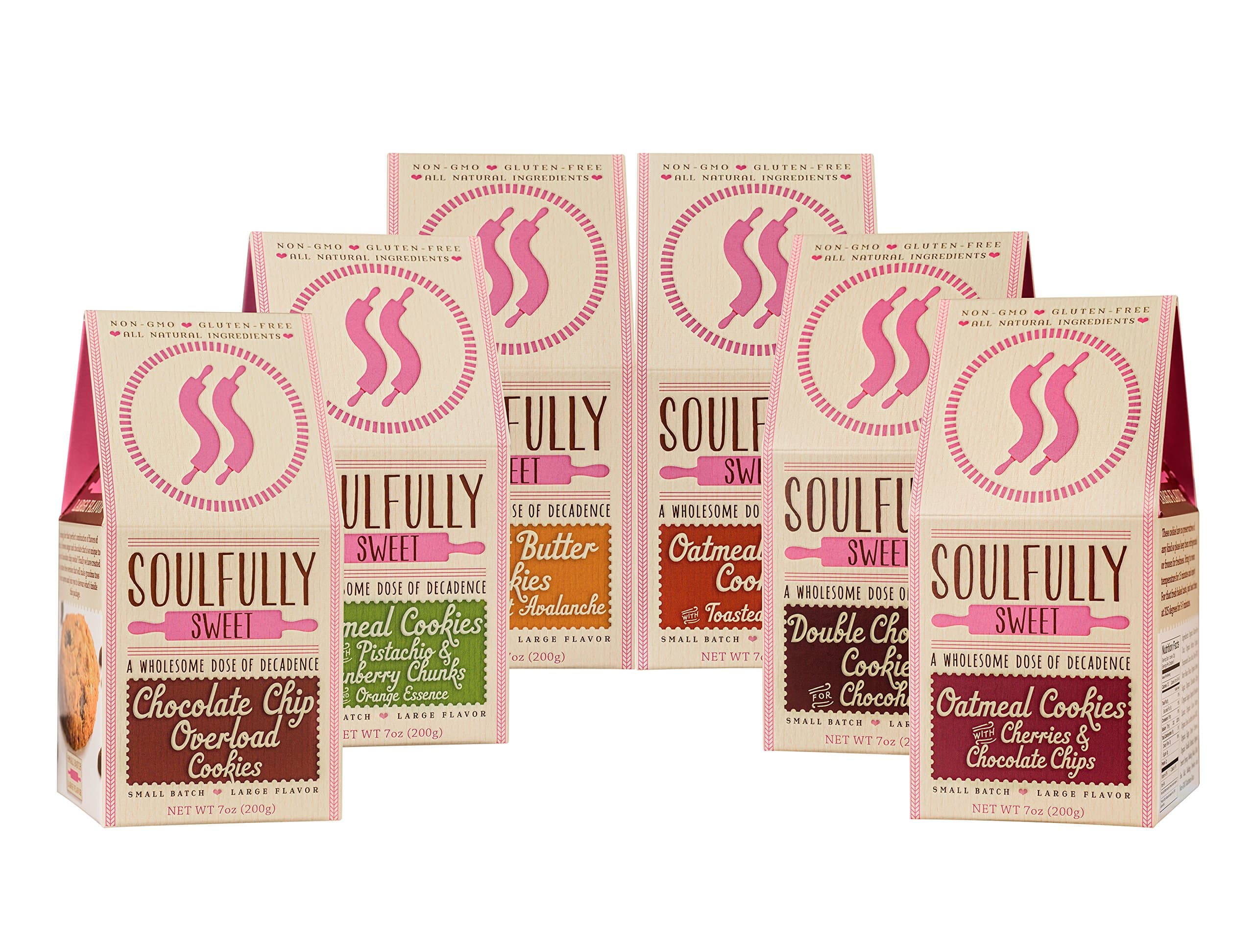 Gourmet Cookie Assortment, 10% Savings, 6 Boxes, 8 Cookies per Box, 48 Cookies! Gluten-Free & Non-GMO! Give A Wholesome Dose of Decadence!