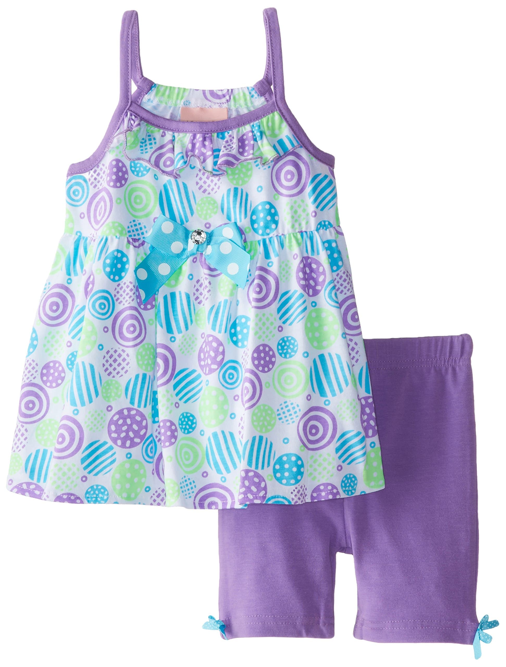Little Lass Little Girls' Printed Knit Tunic Top Bike Short Set