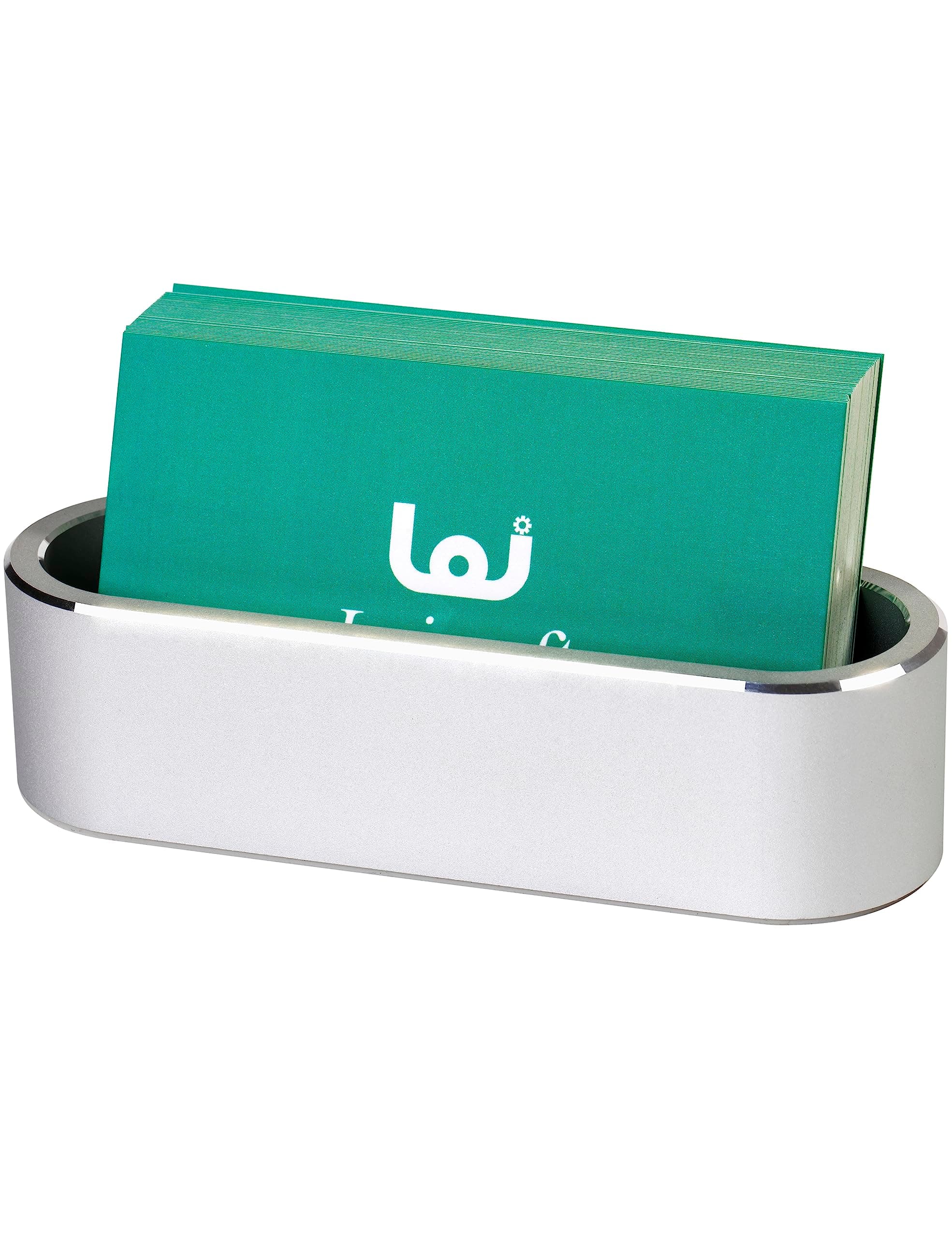 Aluminum Business Card Holder Display Office Business Card Stand Name Card Display Organizer for Desk