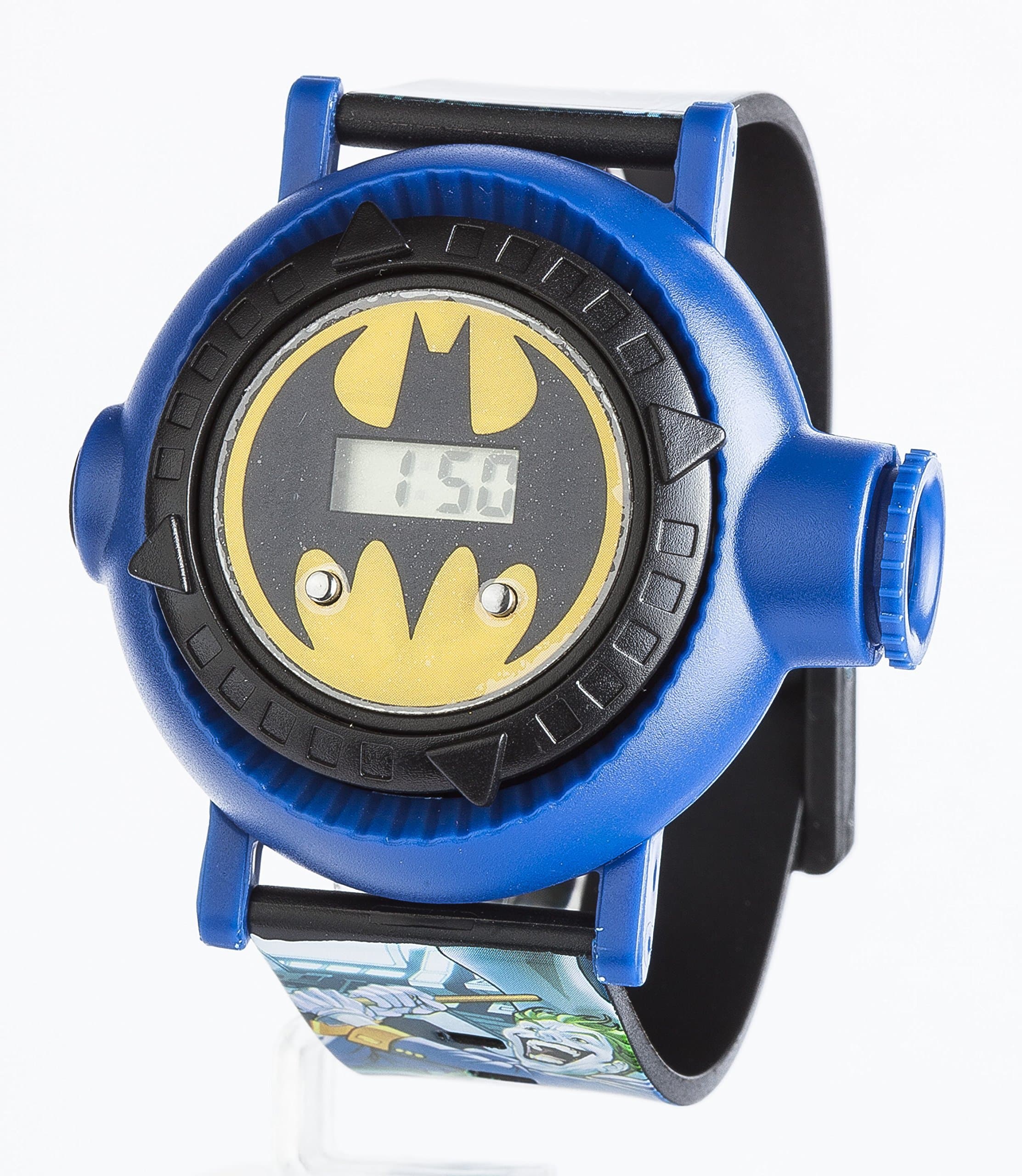 Batman Children's Digital Display Watch with Yellow Dial and Blue Plastic Strap BAT13DC