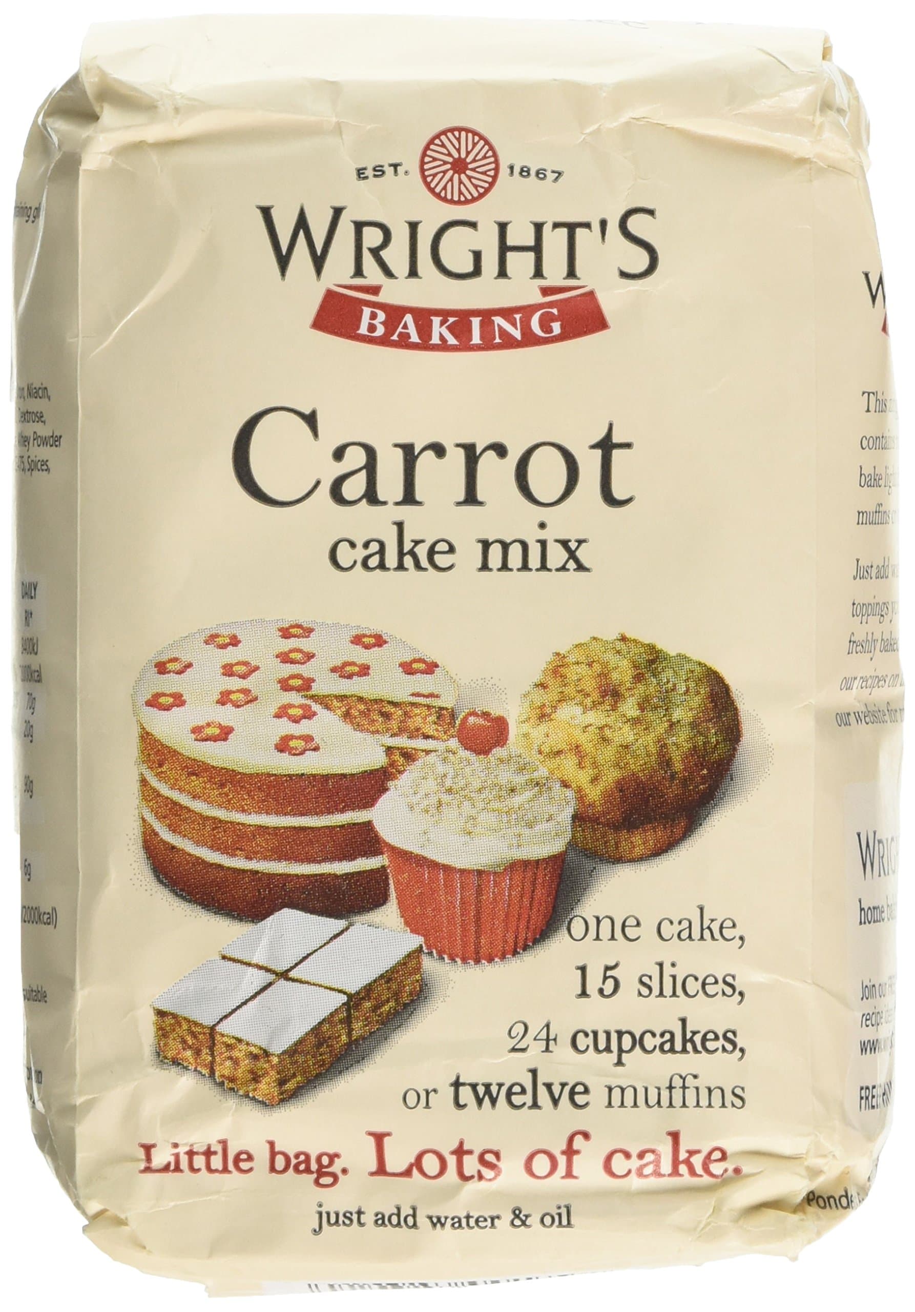 Wright's Baking Carrot Cake Mix 500 g (Pack of 1, Total 5)