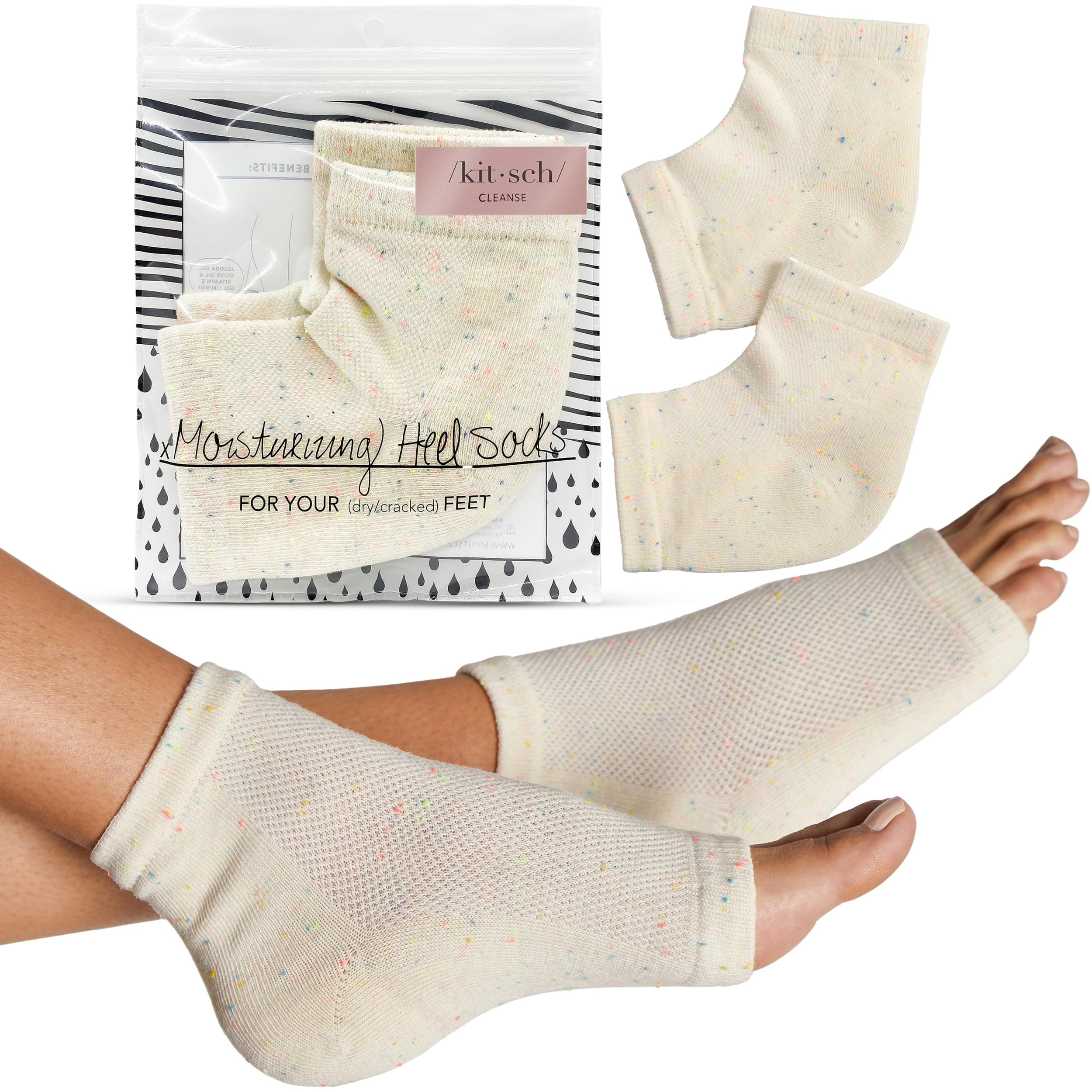 Moisturizing Socks for Cracked Heel Treatment – Moisturizing Reusable Gel Socks for Women & Men, Overnight Heel Socks with Insulated Gel Lining for Dry Cracked Feet, Open-Toe Design - 1 Pair