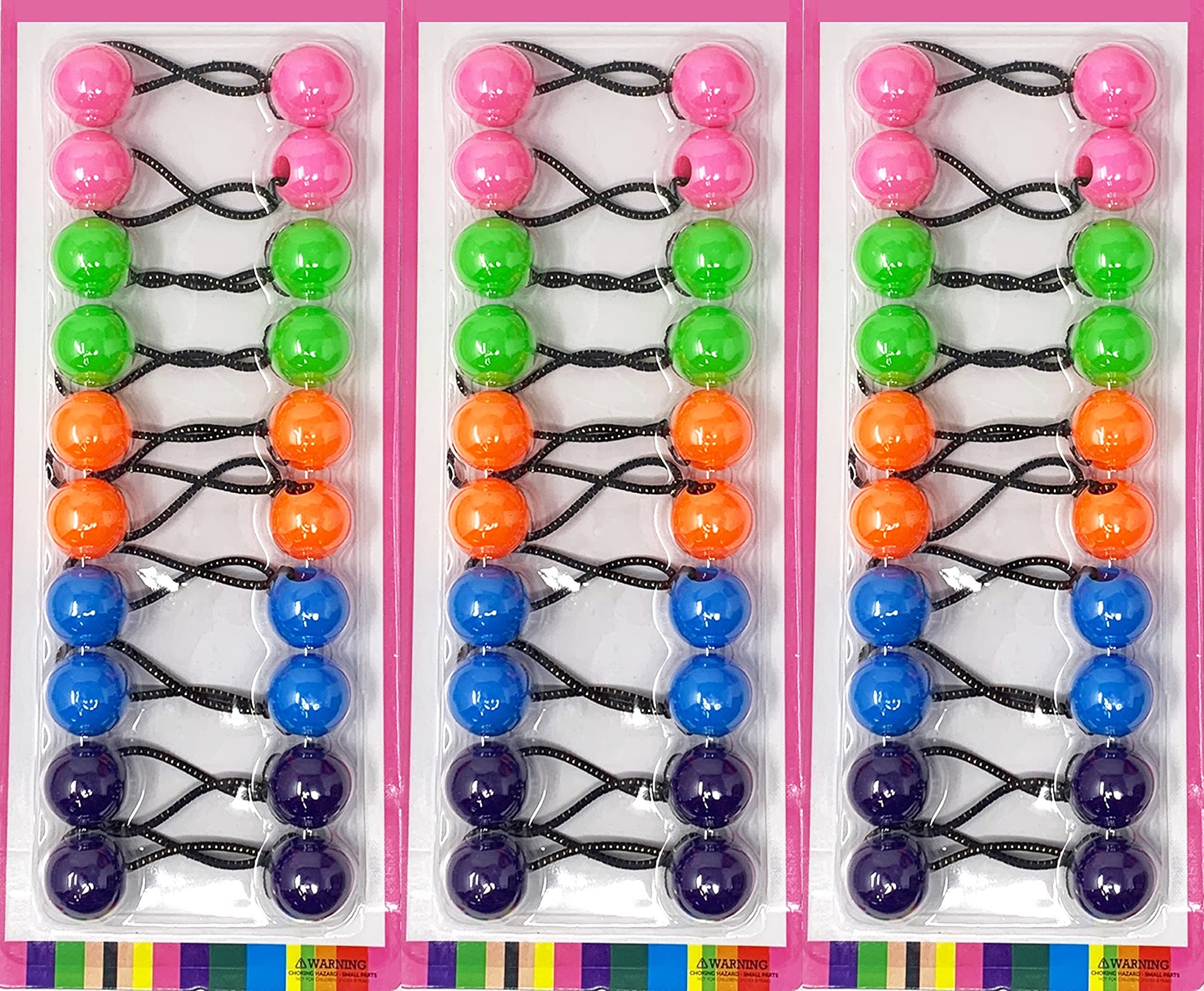 Cripsy Collection Girls Twinbead Multi Cute Design Ponytail Elastics Pack Of 3