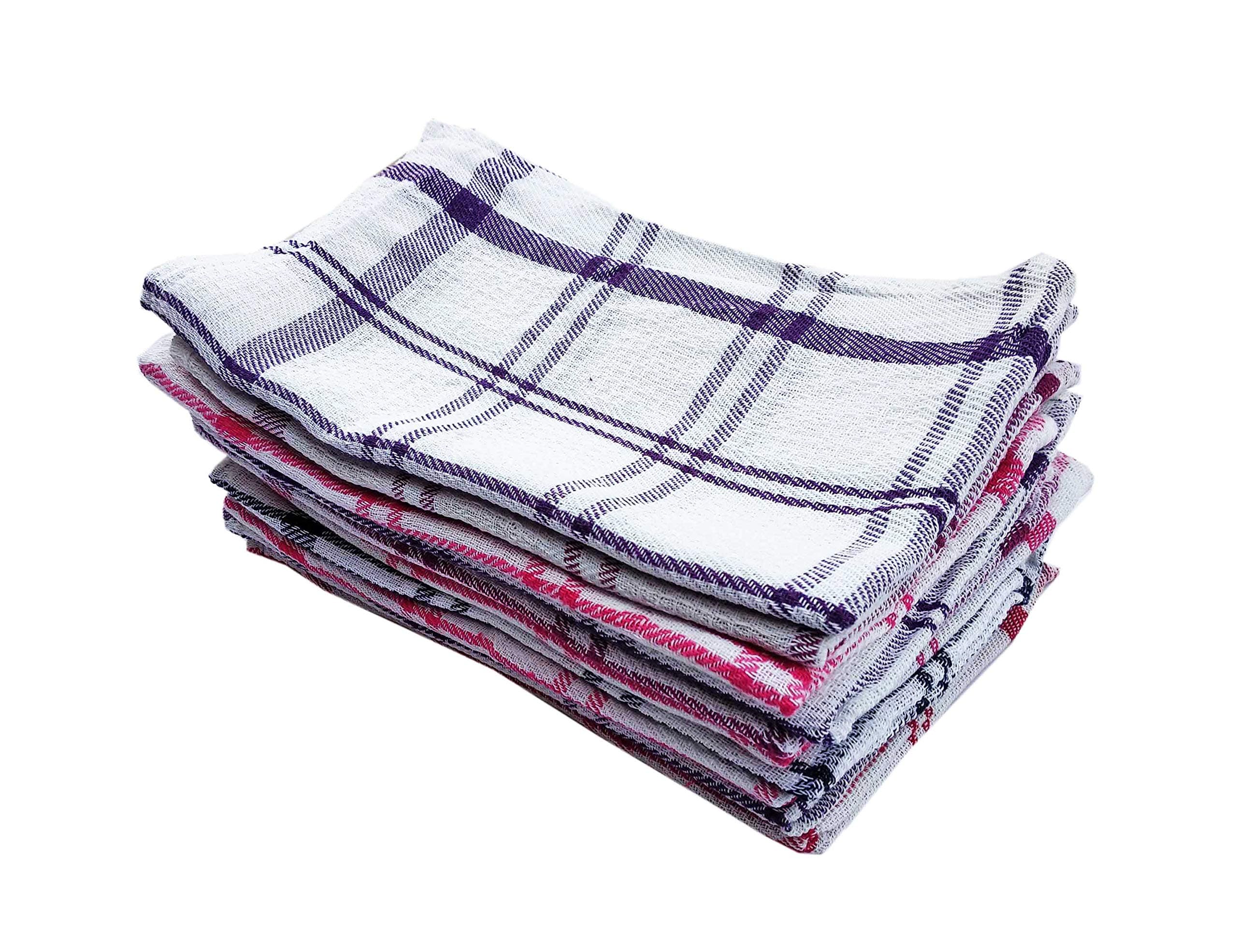 Multipurpose Highly Absorbent Cotton Cleaning Cloth for Kitchen (Big Size, Multicolor) -10 Piece