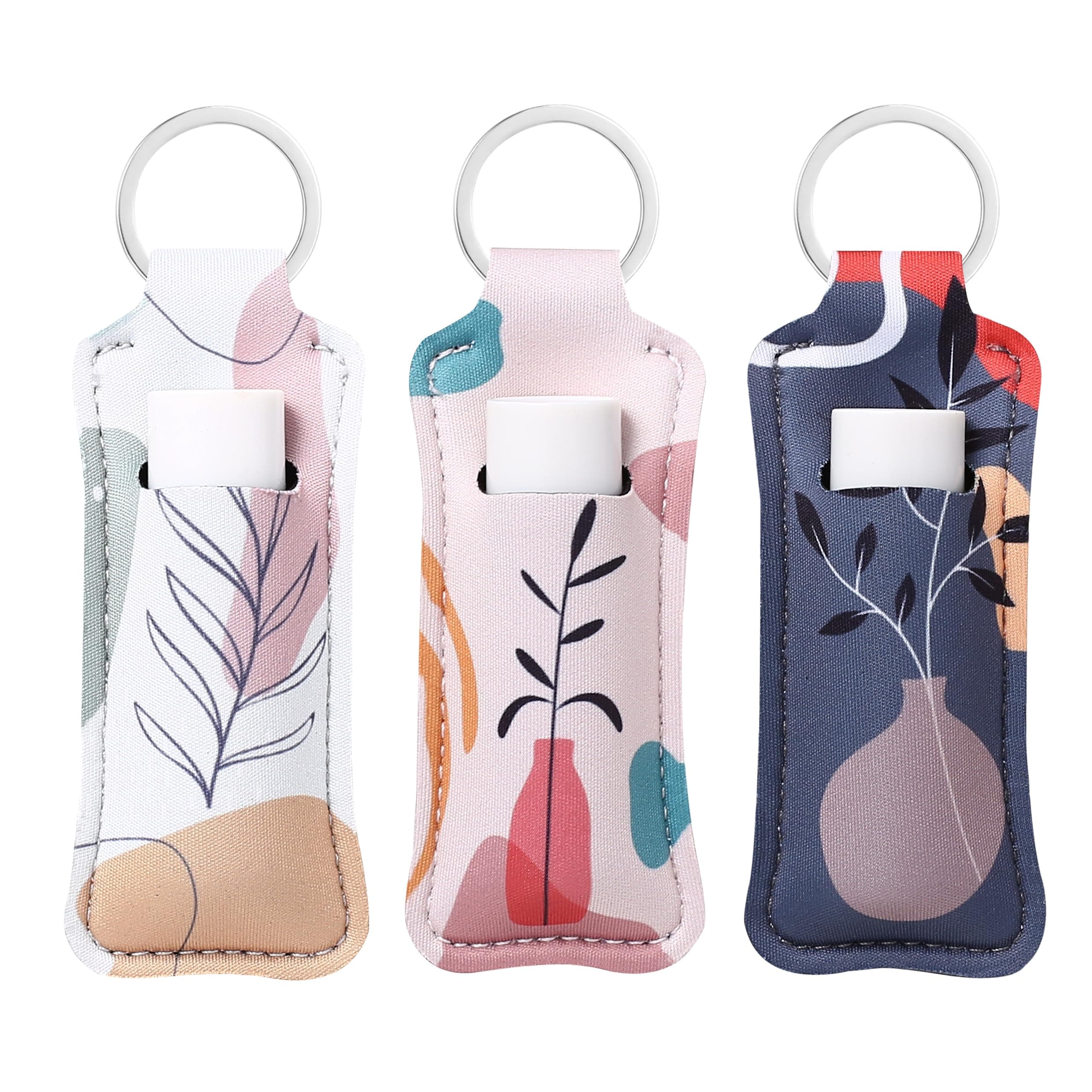 COOKOOKY Chapstick Holder Keychain Cute Lip Balm Keychain Holder with Clip