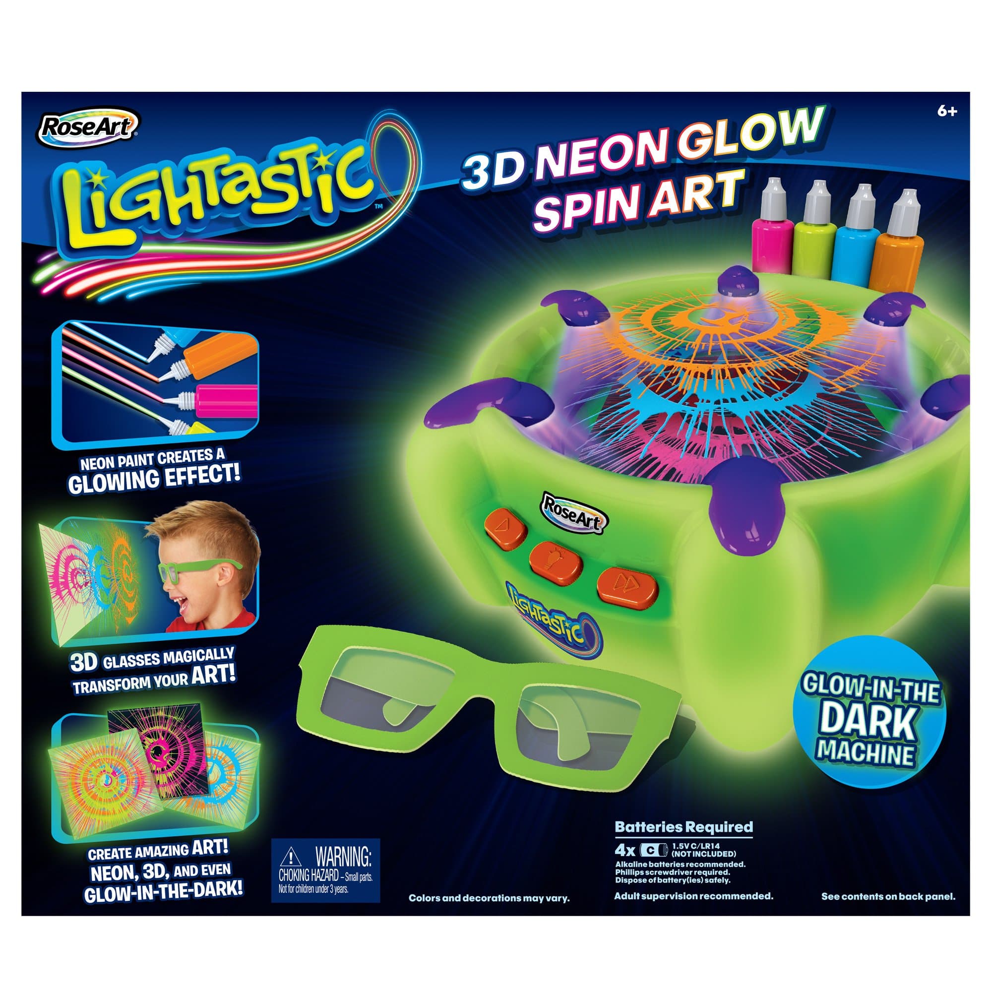 RoseArt Lightastic 3D Neon Glow Spin Art
