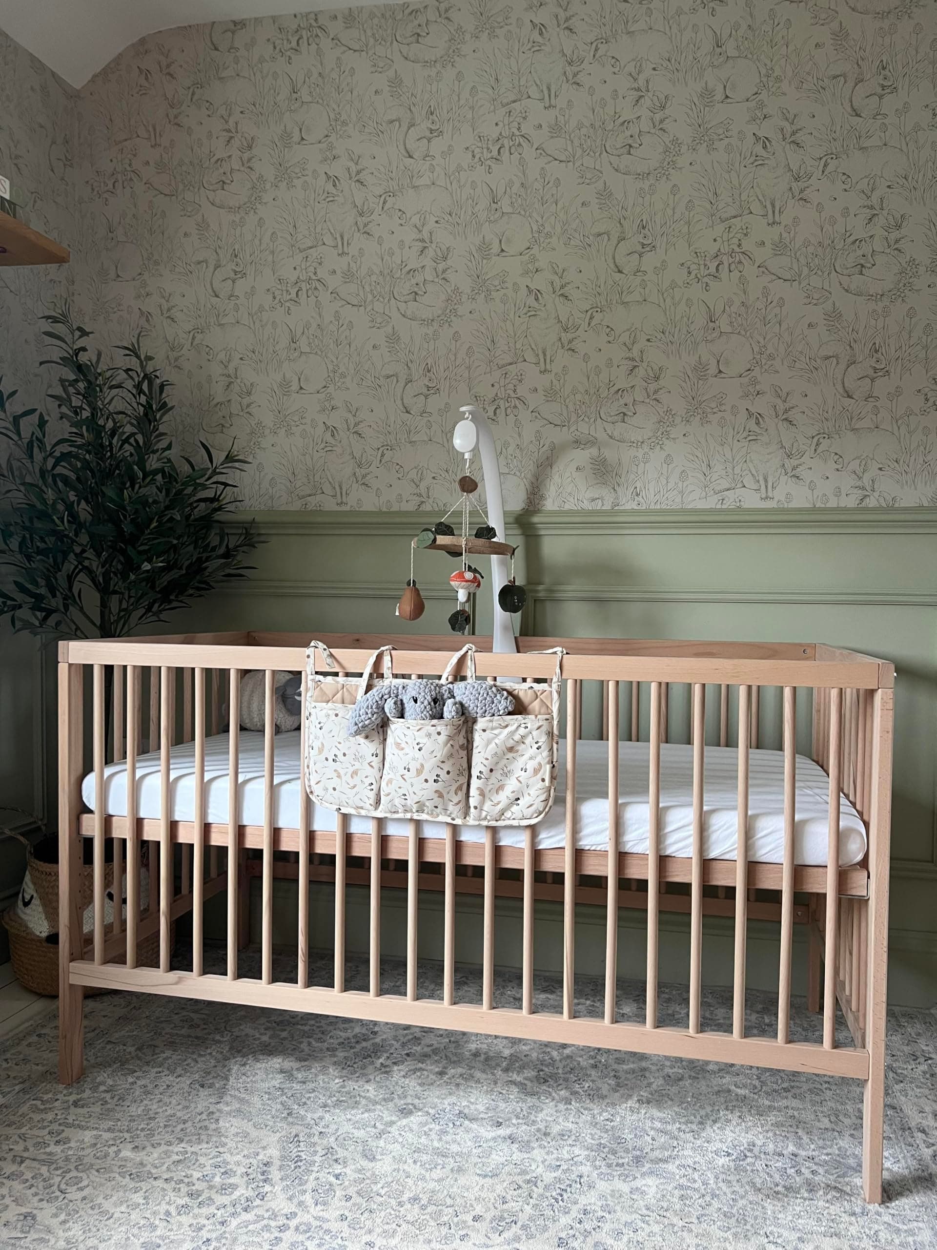Midi Baby Cot Bed 140x70 cm, 3-in-1 Wooden Baby Crib, Toddler & Day Bed with Adjustable Base, Convertible to Toddler Bed, from Newborn to 5 Years (Natural Beech)