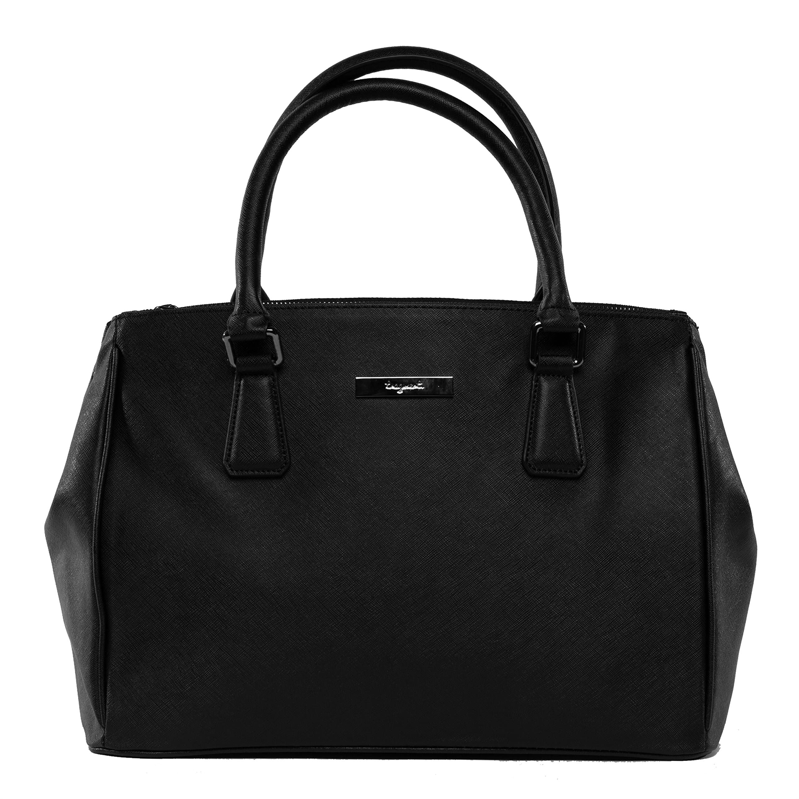 tragwert. Ladies Tote Bag STELLA in Black - Top-Handle Shopper Handbag or Shoulder Bag