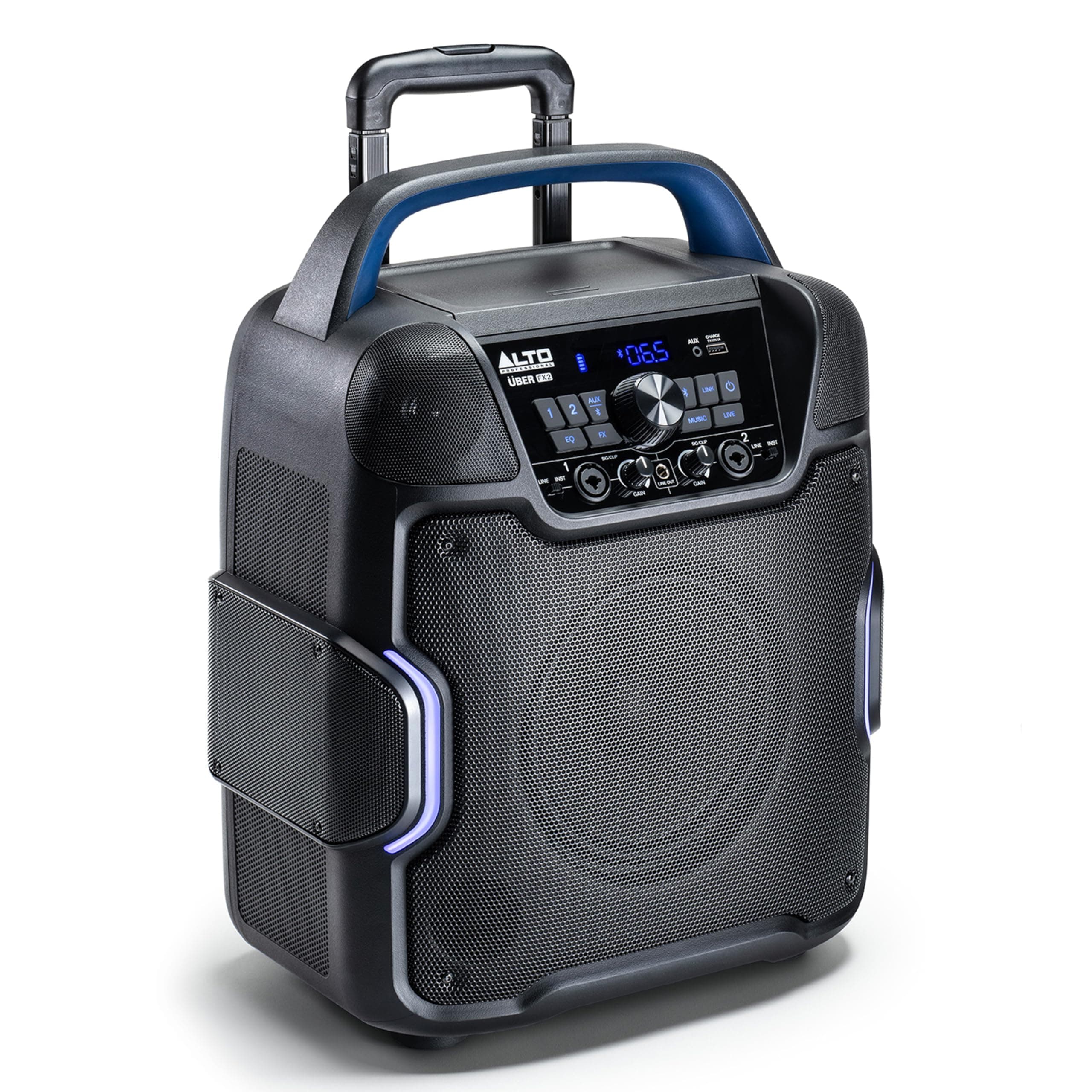 ALTO UBER FX2 200W Portable PA Speaker System with Rechargeable Battery, Bluetooth, 2-Channel Mixer with EQ and FX, USB Charging, Mobile App