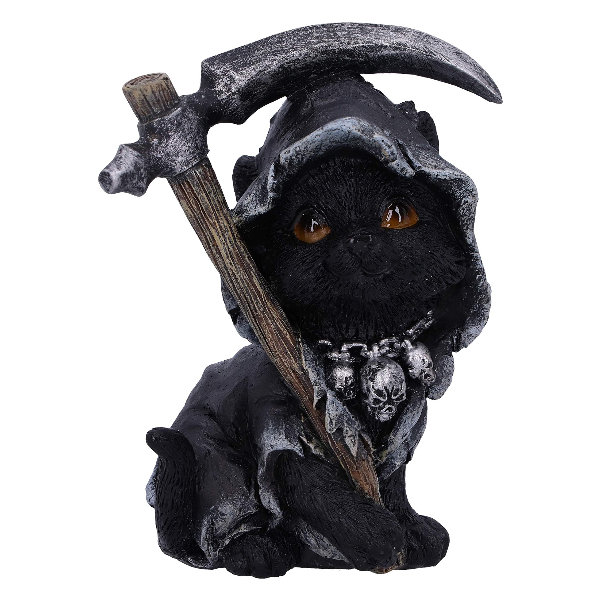 Amara Grim Reaper Feline Cat Figurine, Black, 10.2cm