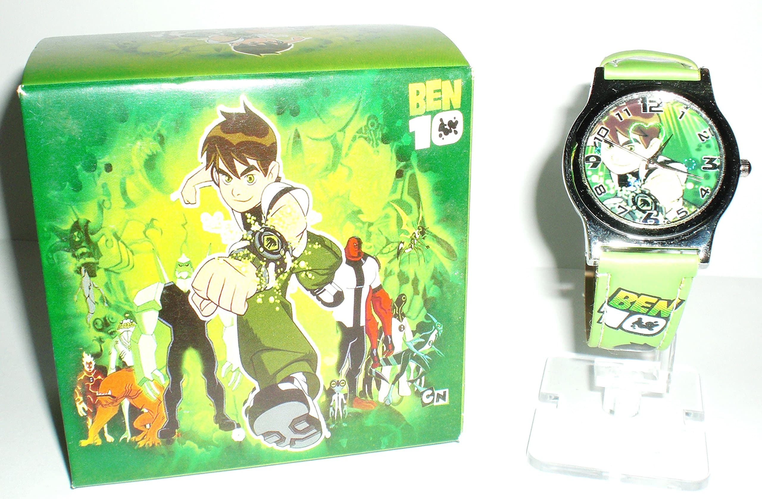 LIME GREEN BEN 10 Watch w/Gift Box & Stickers