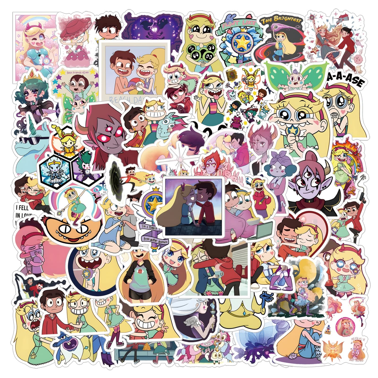 60Pcs Star vs. The Forces of Evil American Stickers Pack | Television Comedy Cool Deacls Sticker for Wall Phone Computer Laptop Skateboard Luggage