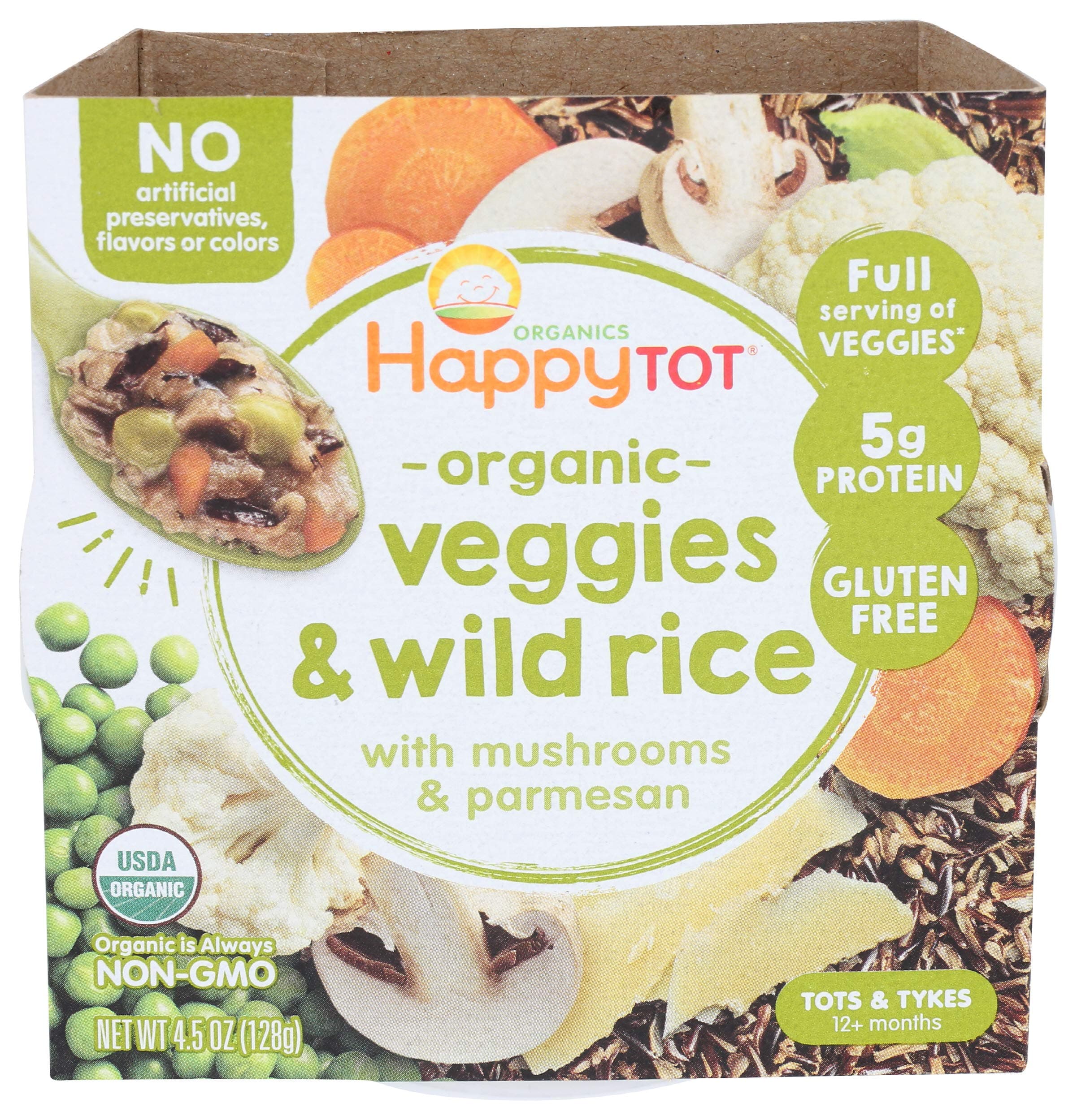 HAPPY TOT Organic Veggies & Wild Rice Bowl, 4.5 OZUSDA Organic