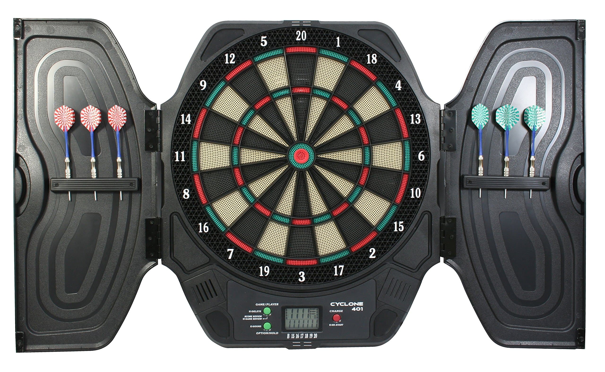 Carromco Cyclone 401 93033 Electronic Dartboard Cabinet and Adapter