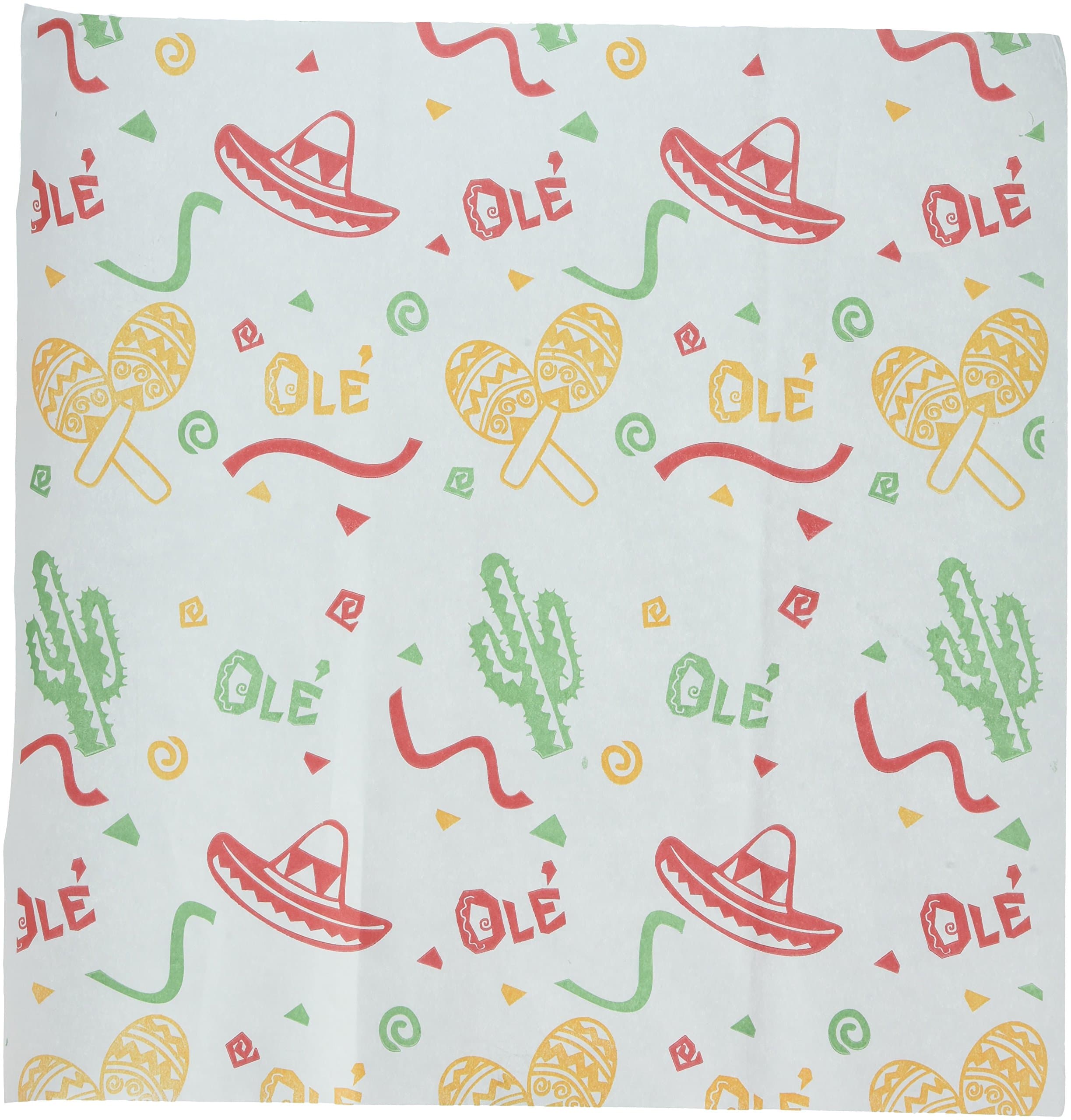 Deli Square (12 x 12) - Wax Paper - Wrap Sandwiched/Tissue -50 Sheets (Mexican Print)