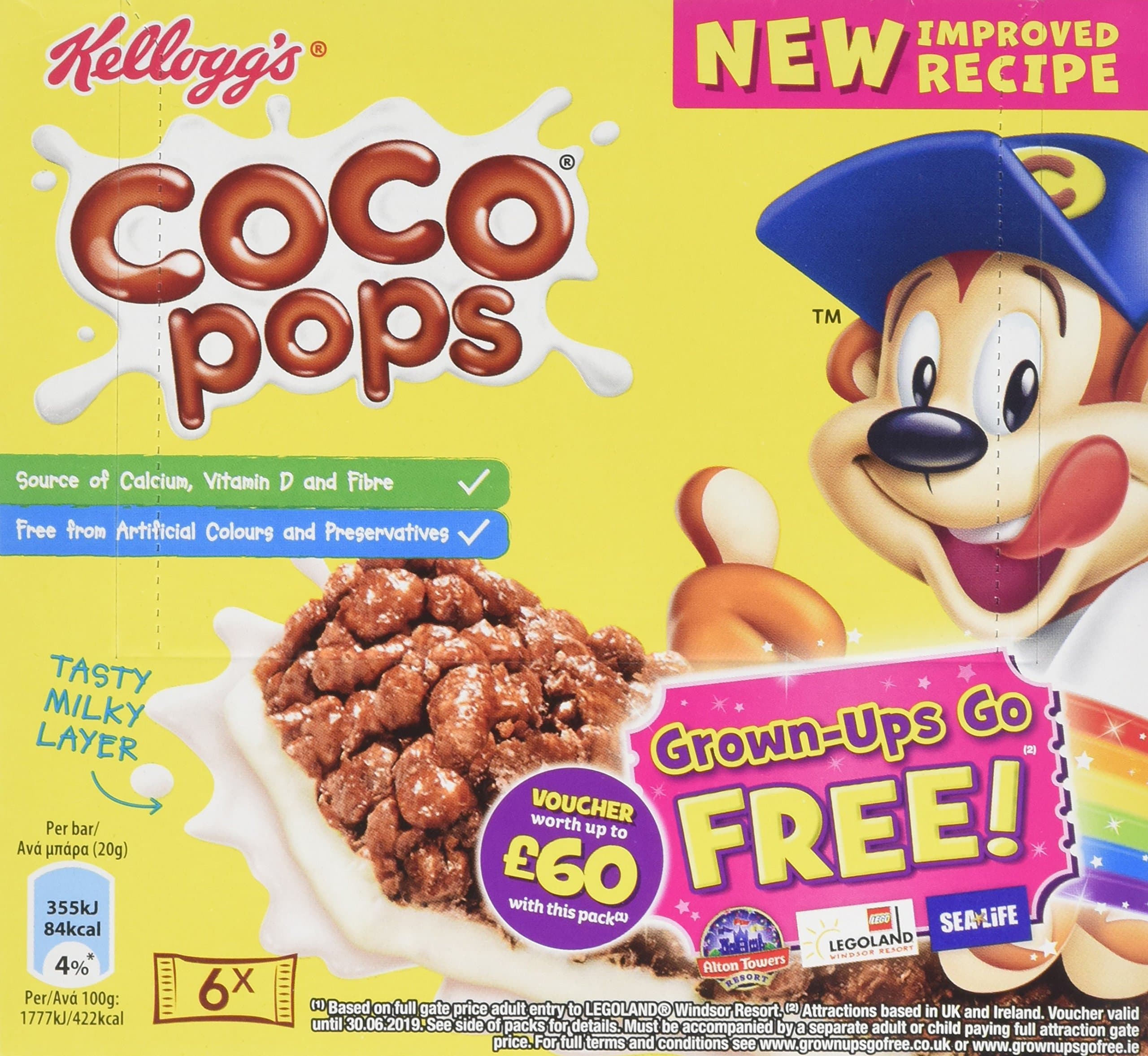 Kellogg's Coco Pops Breakfast Cereal Bars 6x20g 120g