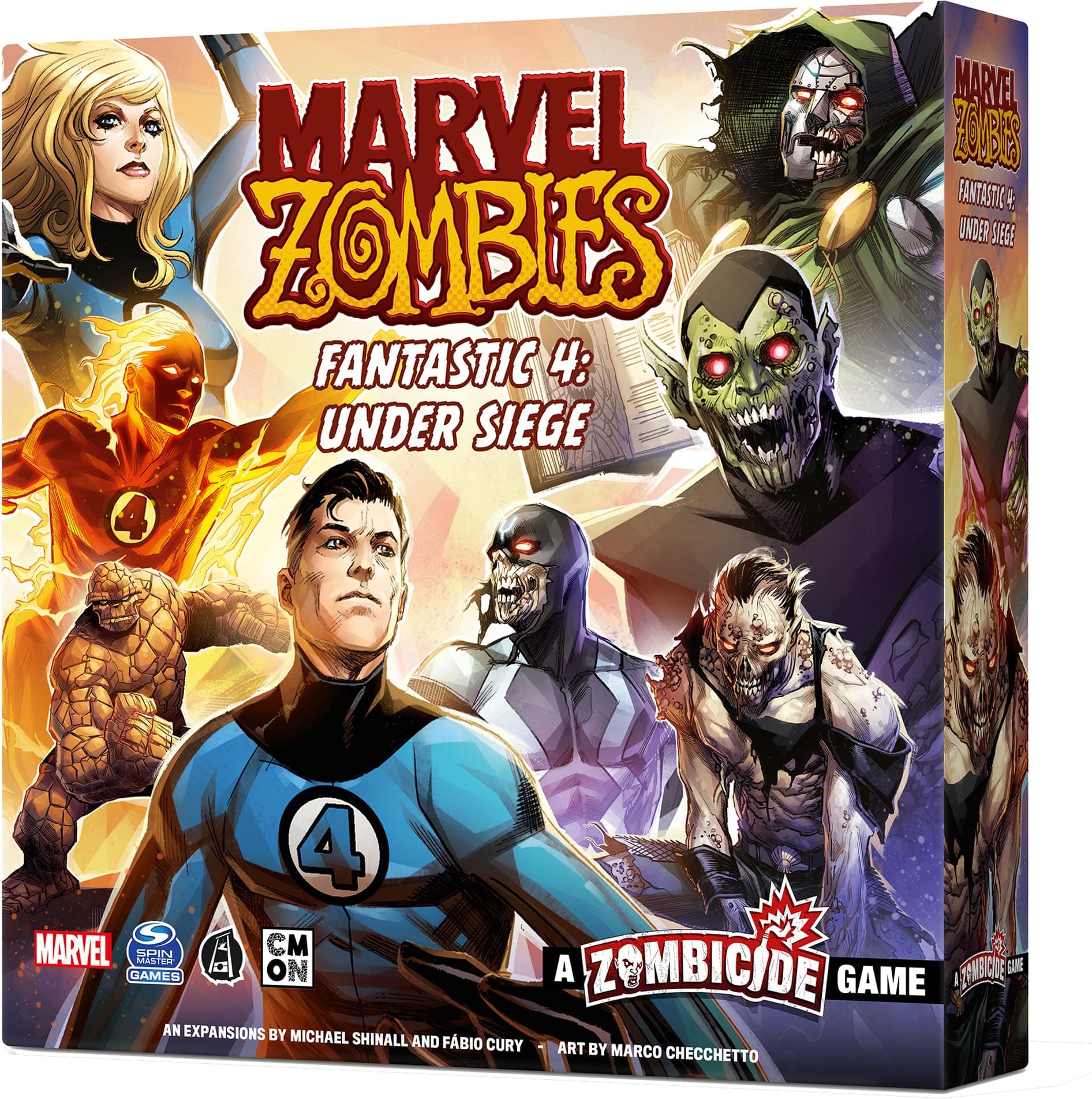 CMON | Marvel Zombies: Fantastic 4 Under Siege | Miniatures Board Game | Ages 14 Plus | 1-6 Players | 60 Minutes Playing Time