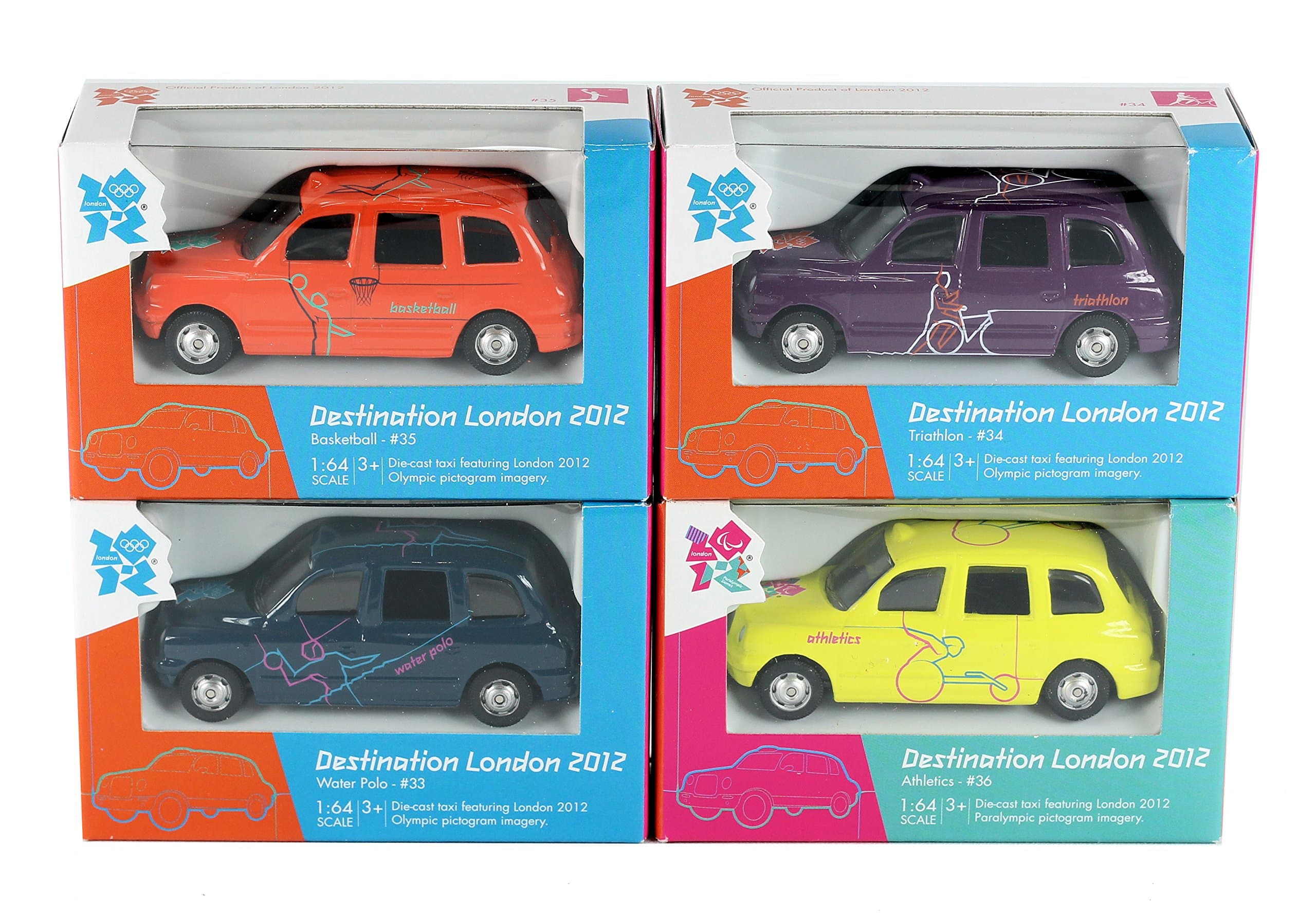 London 2012 Set of 4 - Corgi Destination London Taxi Diecast Collectable Models #33, 34, 35 & #36