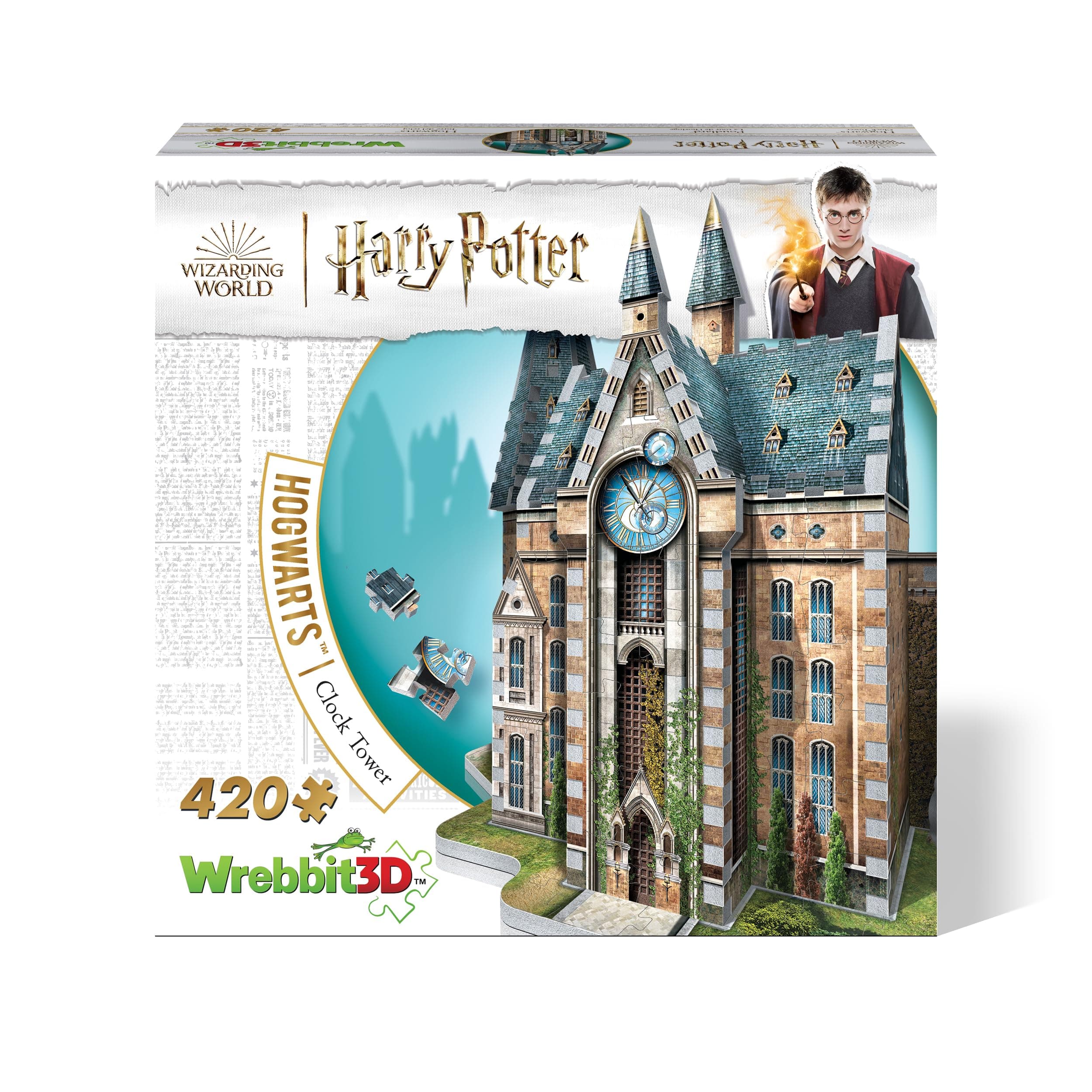 Wrebbit3D Harry Potter 3D Puzzle Model of Hogwarts Clock Tower | Hogwarts Castle Collection | 420 Jigsaw Puzzle Pieces | Build and Journey Through The Wizarding World