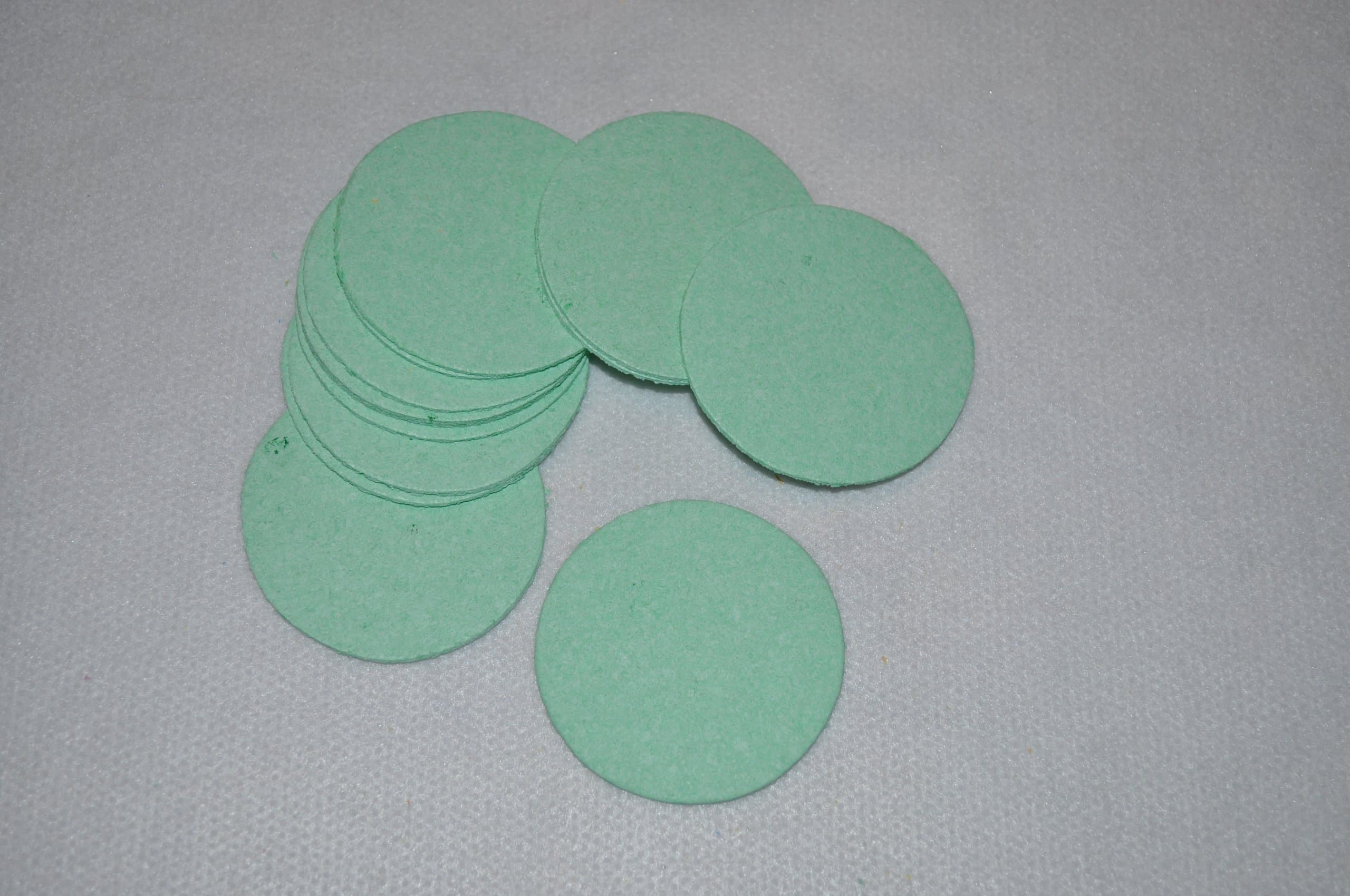 Compressed Sponge - 2-1/4" Round - 24 Pack of Mint Green