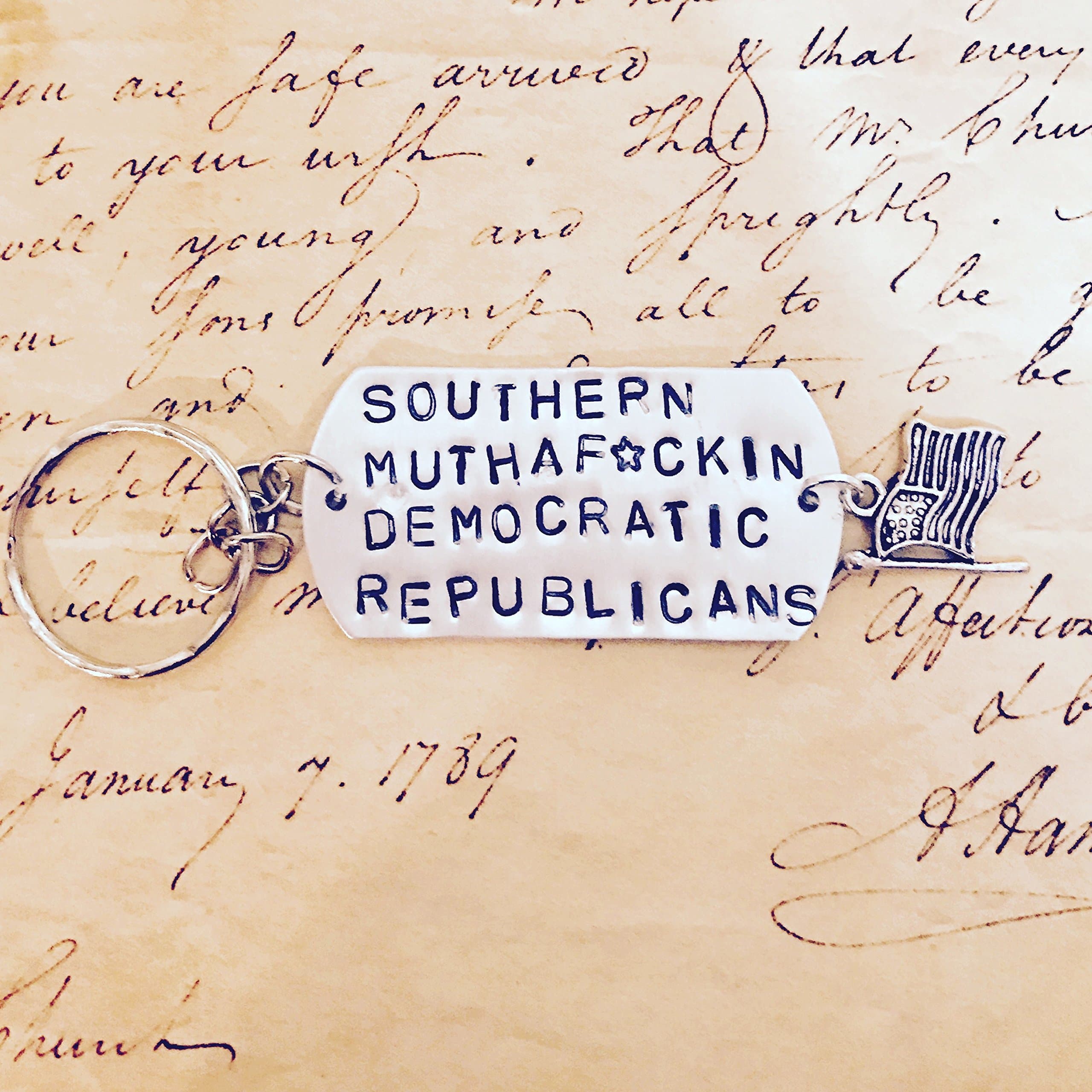 HAMILTON Broadway WASHINGTON ON YOUR SIDE Lyrics Keychain