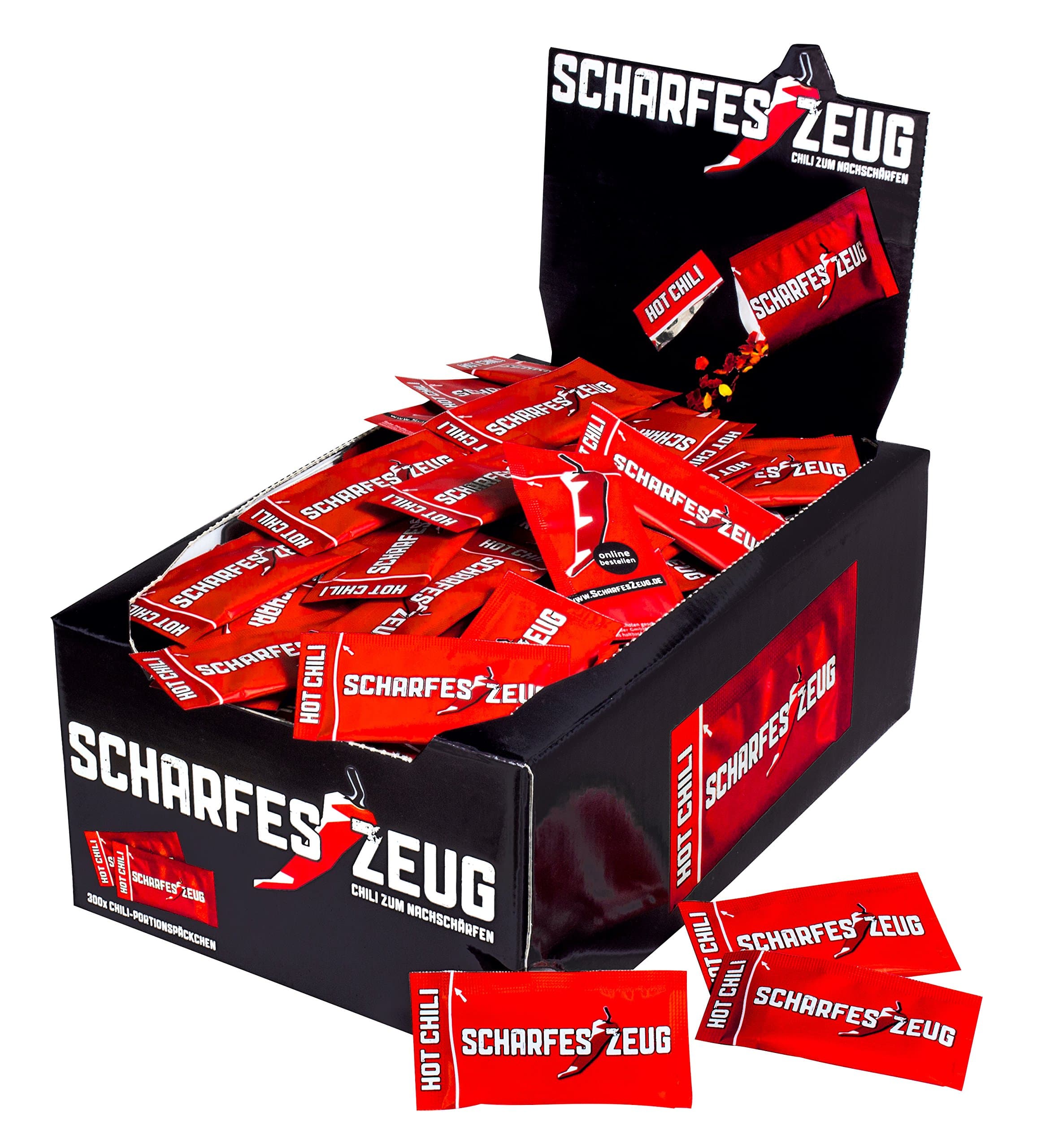 Hot chili sachets - Box of 300 portion packs grinded crushed chili - 50.000 Scoville