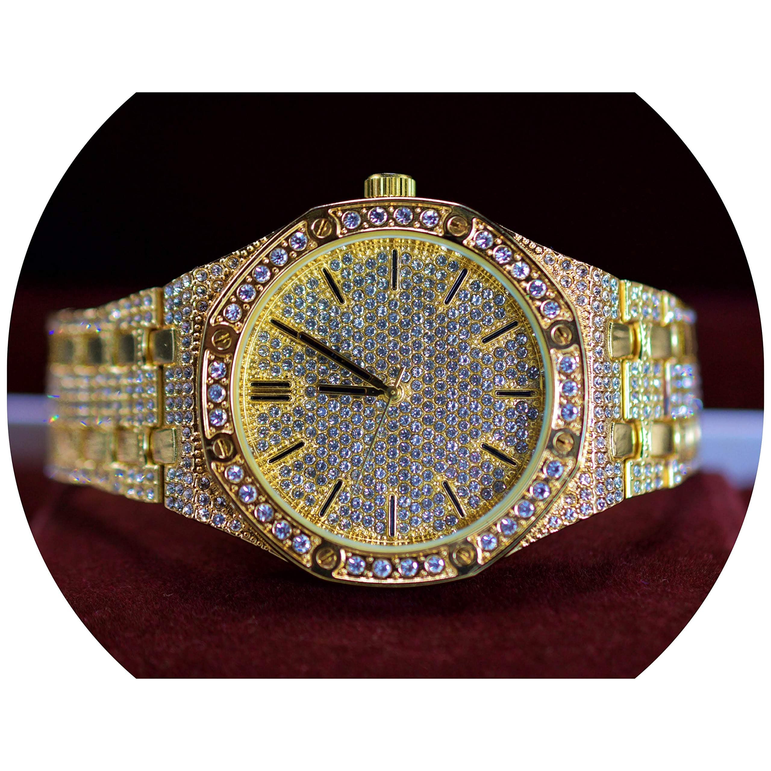 Full ICED Out Luxury Stylsh Super Bling Iced Out Big Dial Octagon Shaped Bling Dial Watch