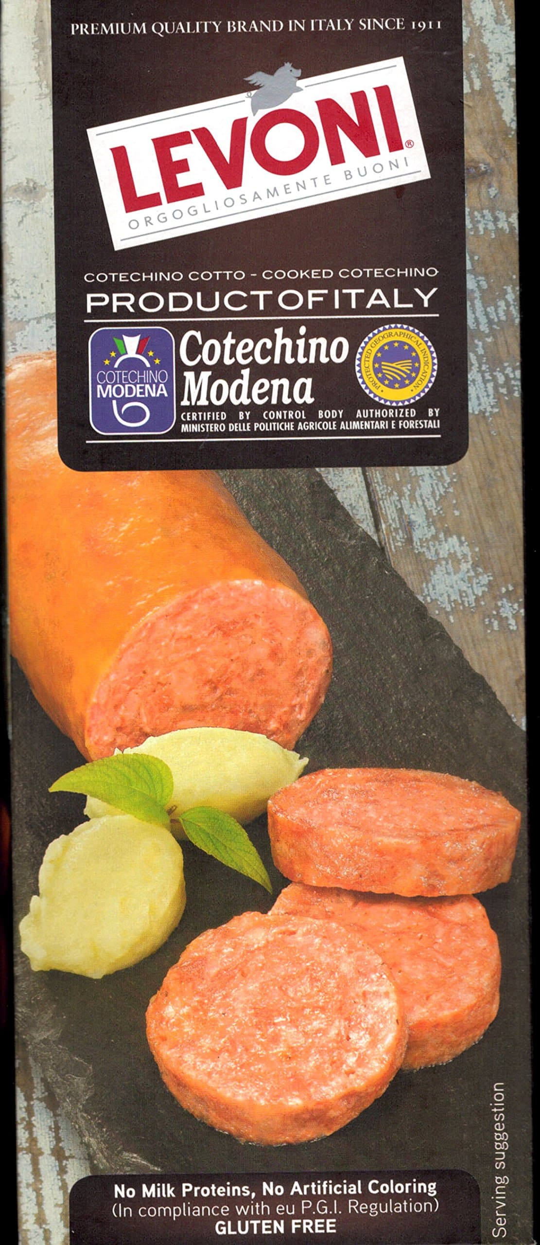 Levoni PGI Cooked Cotechino Sausage Modena 17.5 Oz.- Fresh 2018 Just Came In
