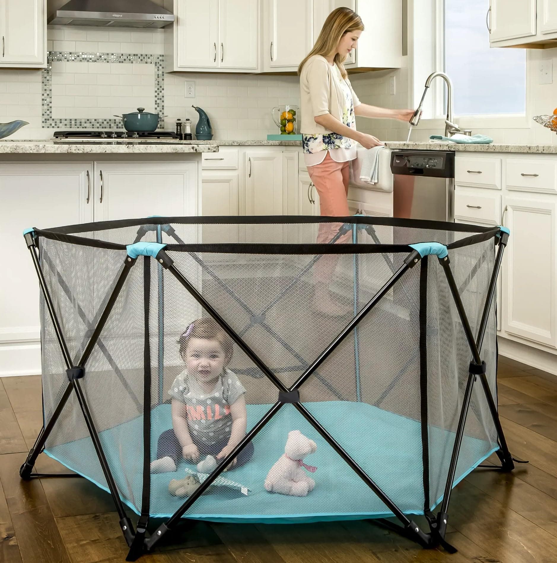 Regalo My Play Portable Playard Indoor and Outdoor with Carry Case, Aqua