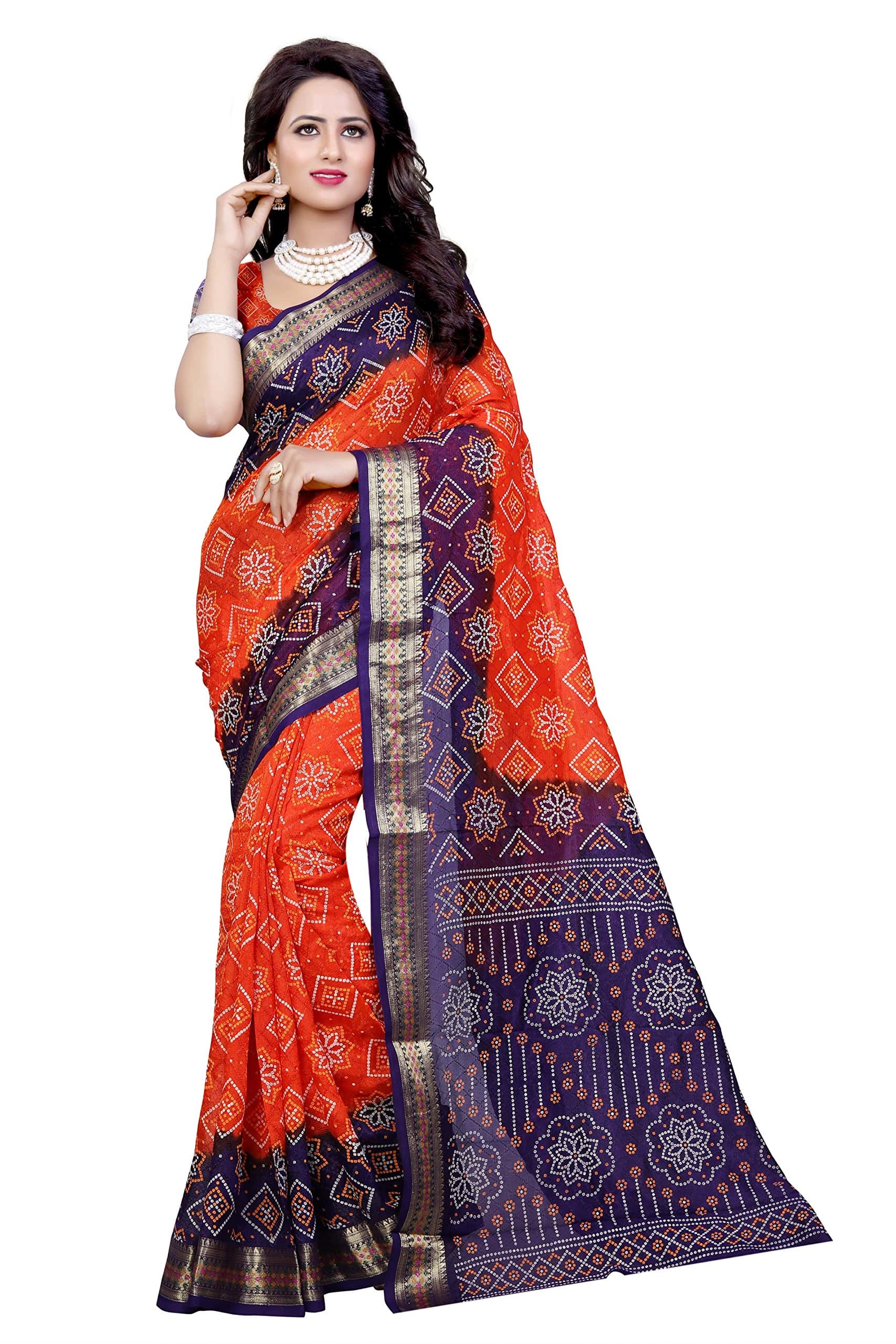 Concepta Women's Viscose Saree With Blouse Piece