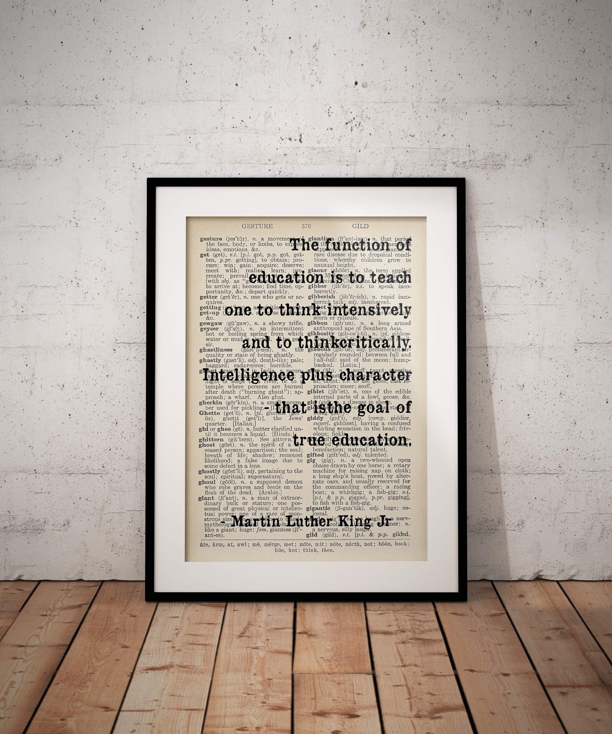 Martin Luther King Jr Quote Prints - Quotes About Education Prints - Activist Poster - Posters - Wall Art - Home Decor - Gift - Gifts - Frame Not Included