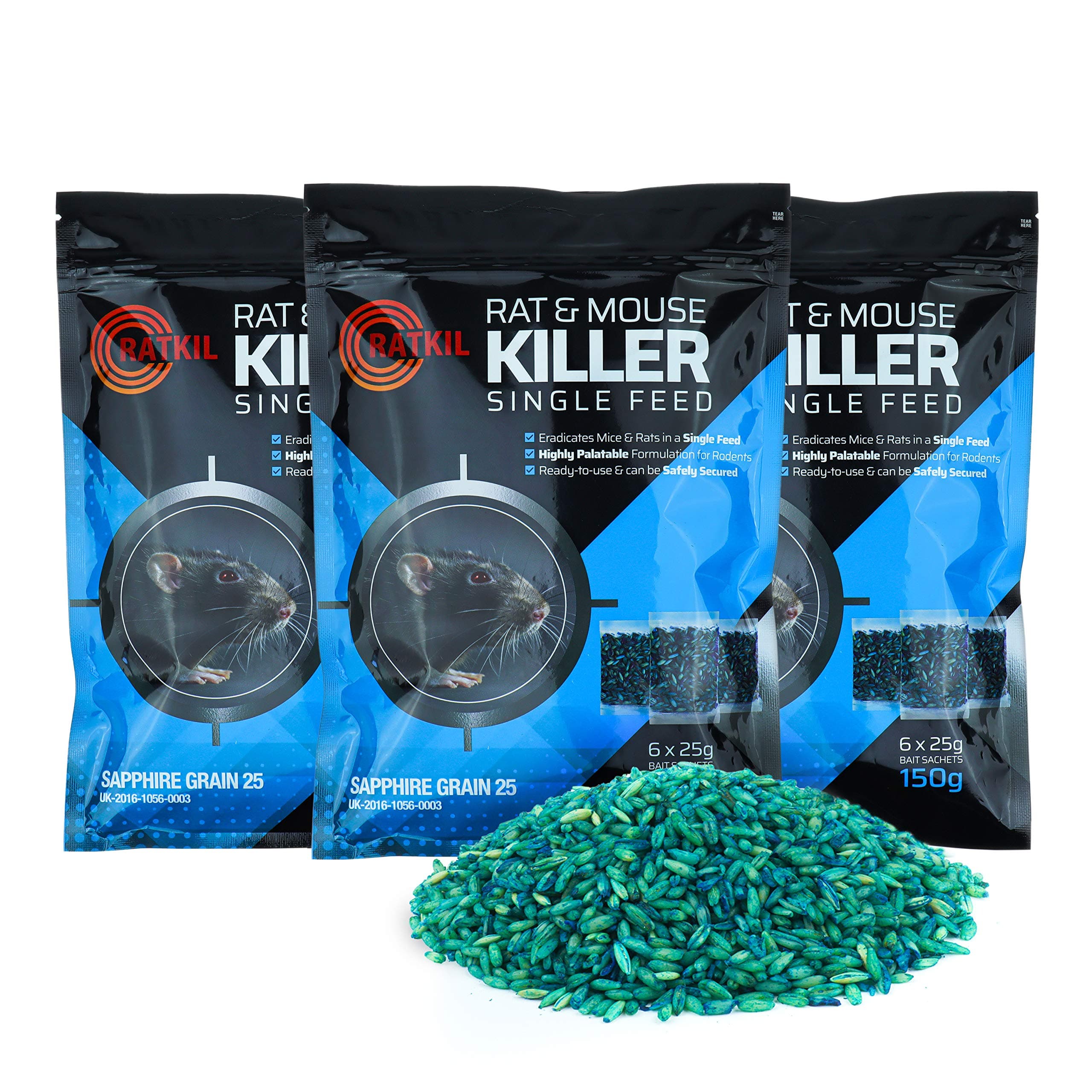 Ratkil Rat & Mouse Grain Bait (18 x25g)