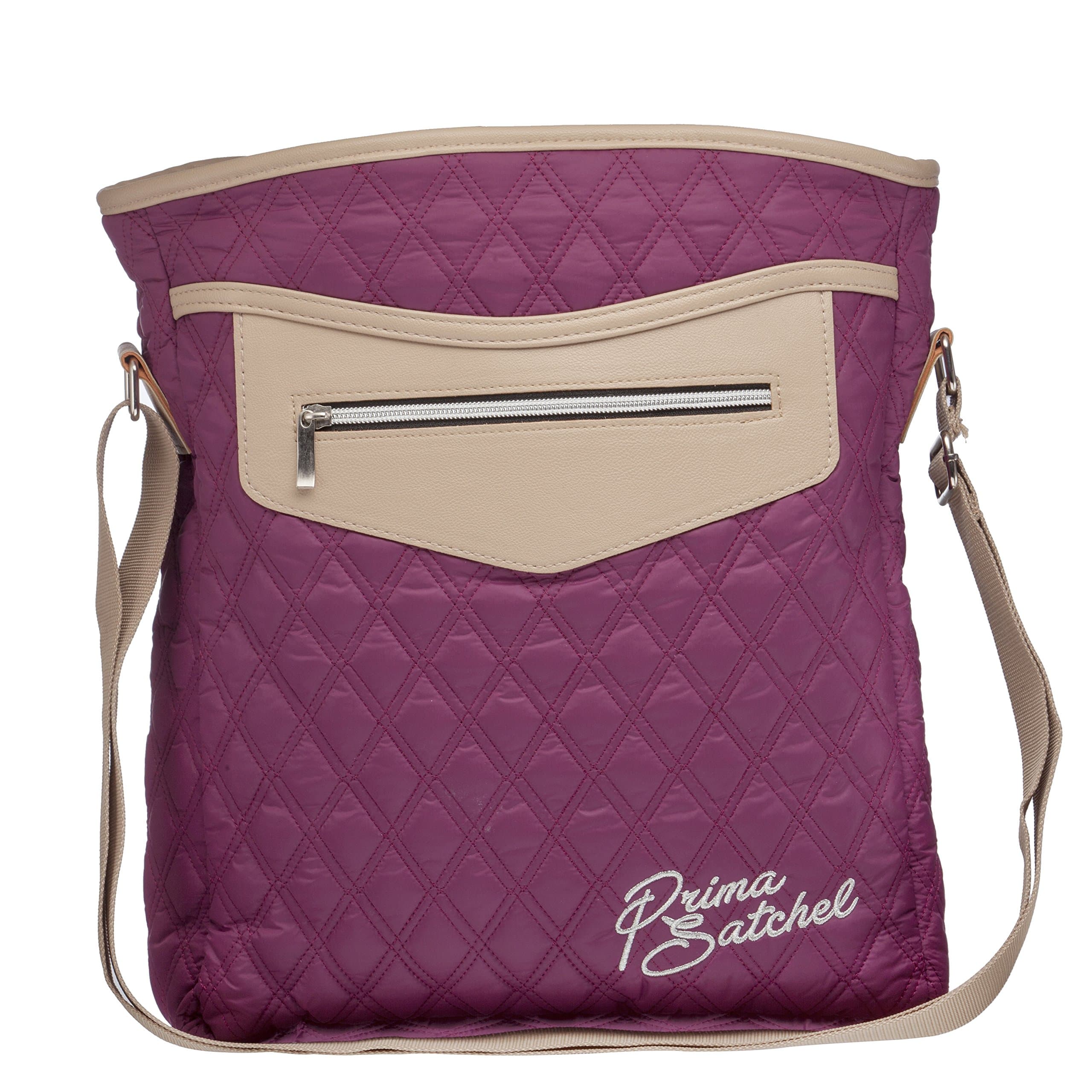 Prima Satchel Gril's Puffed Quilted Cross Body Shoulder Tote Bag