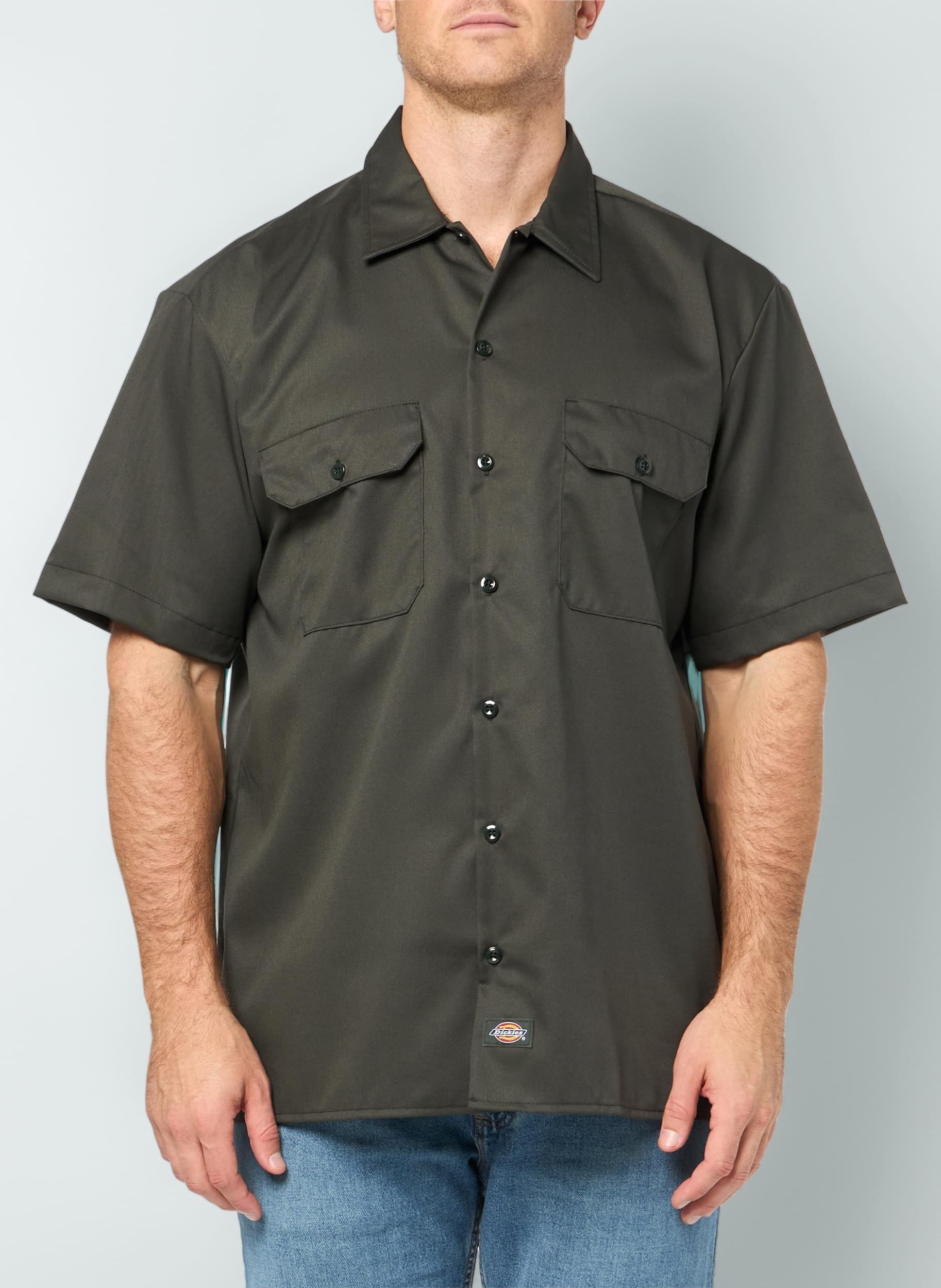 Dickies Men’s Short Sleeve Work Shirt – Durable Twill Button Down Shirts for Men, Lightweight Uniform for Daily Wear