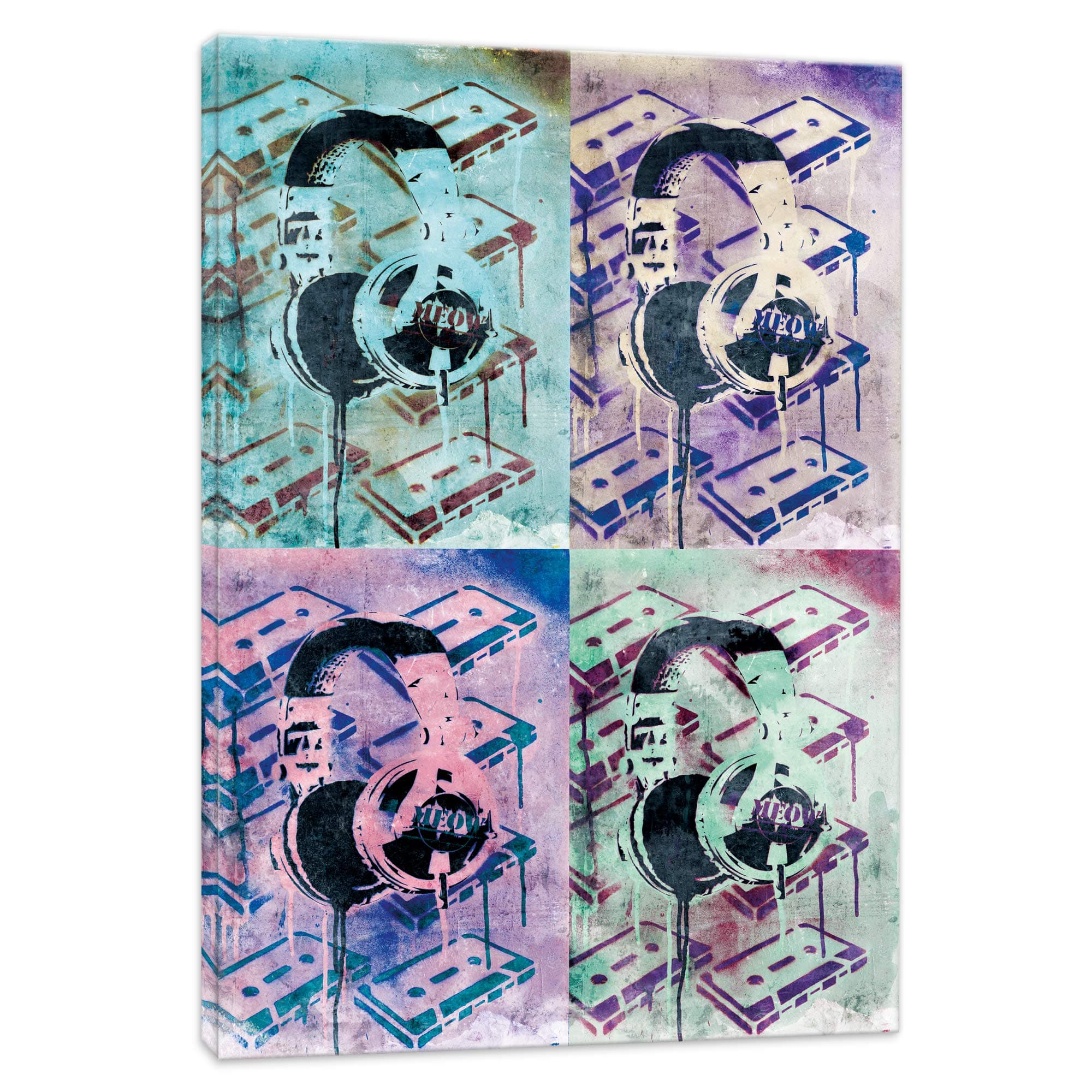 Kunstbruder Art Brother Graffiti Headphones (Various Sizes) Art Print on Canvas, 140 x 200 cm