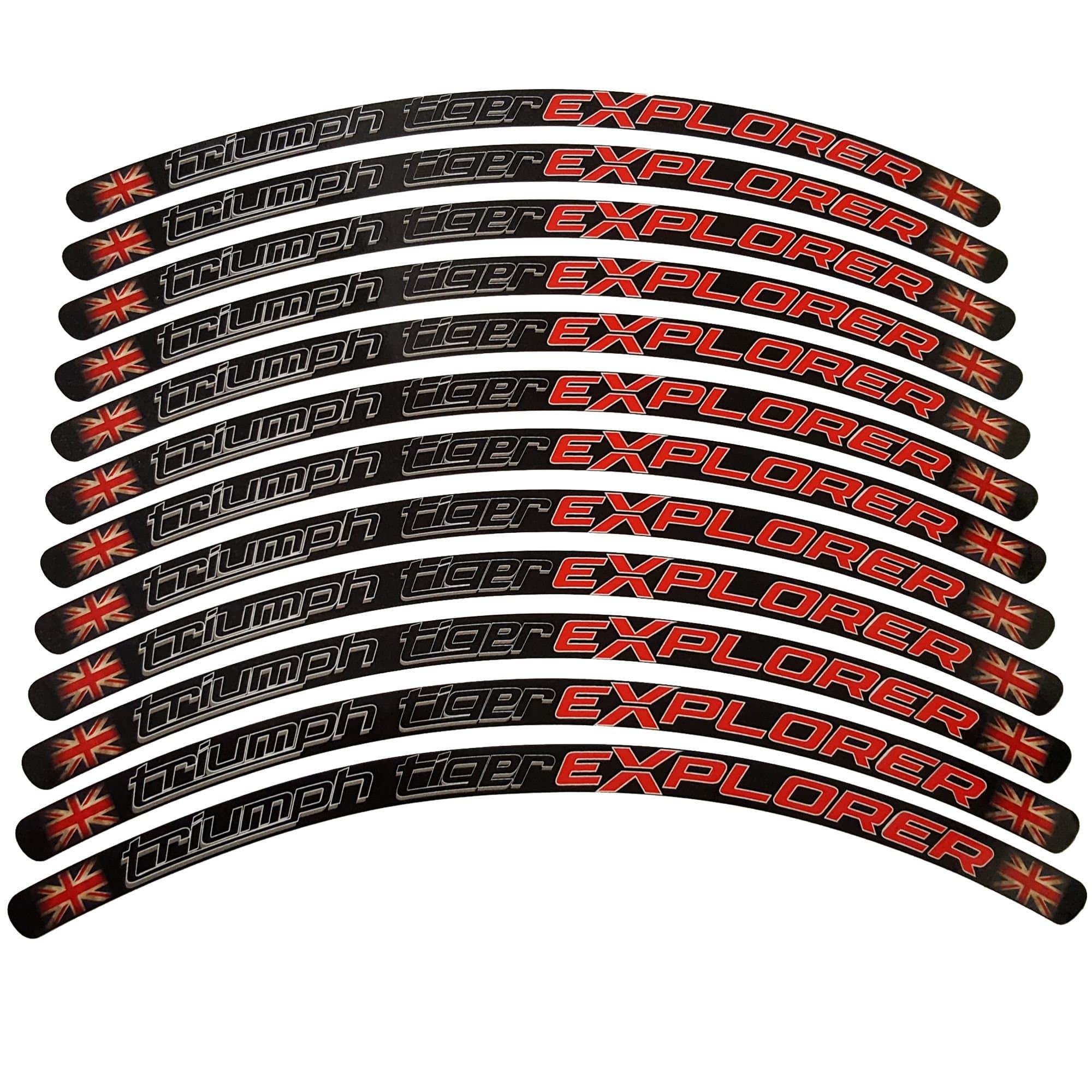Triumph Tiger explorer wheel rim graphics decals stickers x 12 style 1