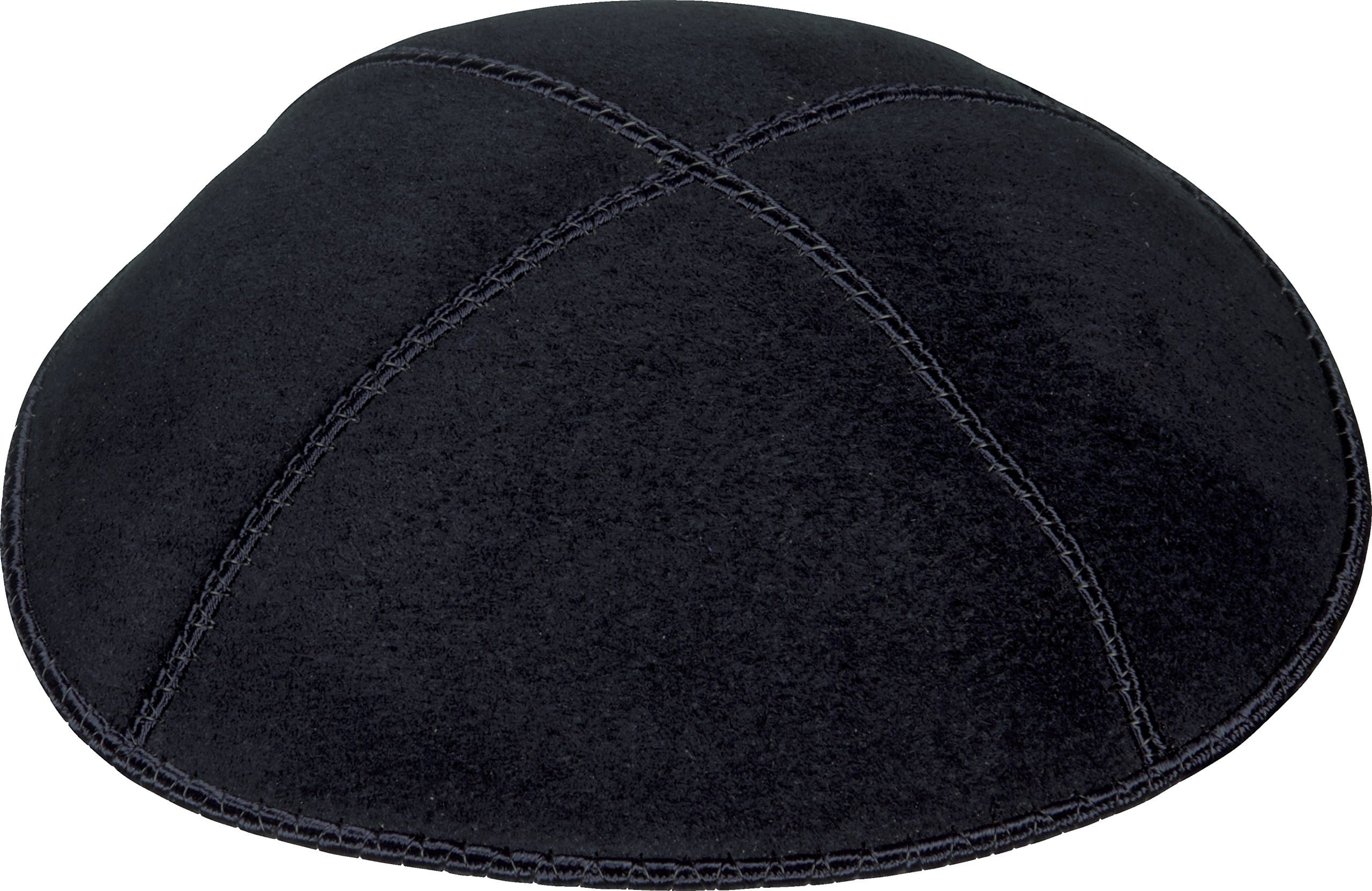 Plain Genuine Suede Kippah with 4 Sections