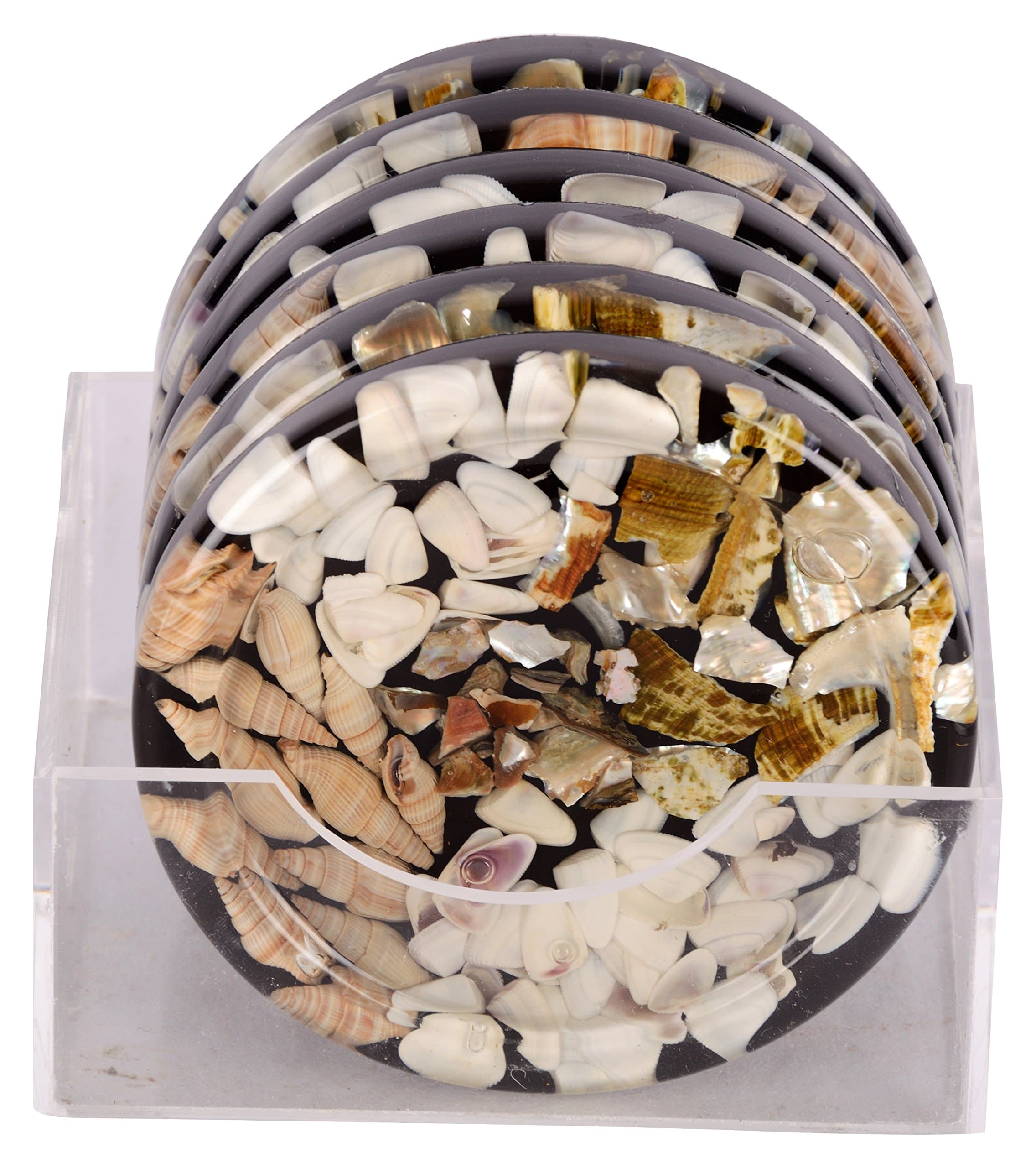 Saikripa Trading Resin Coaster (Multicolour, 9.4x1 cm) - Set of 6 Pieces