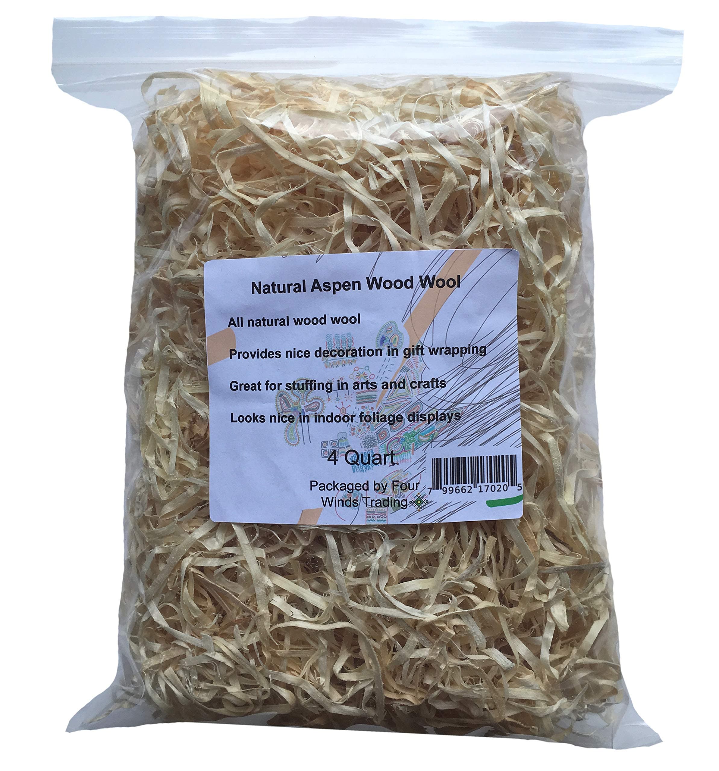 Natural Aspen Wood Wool (4 Quart)