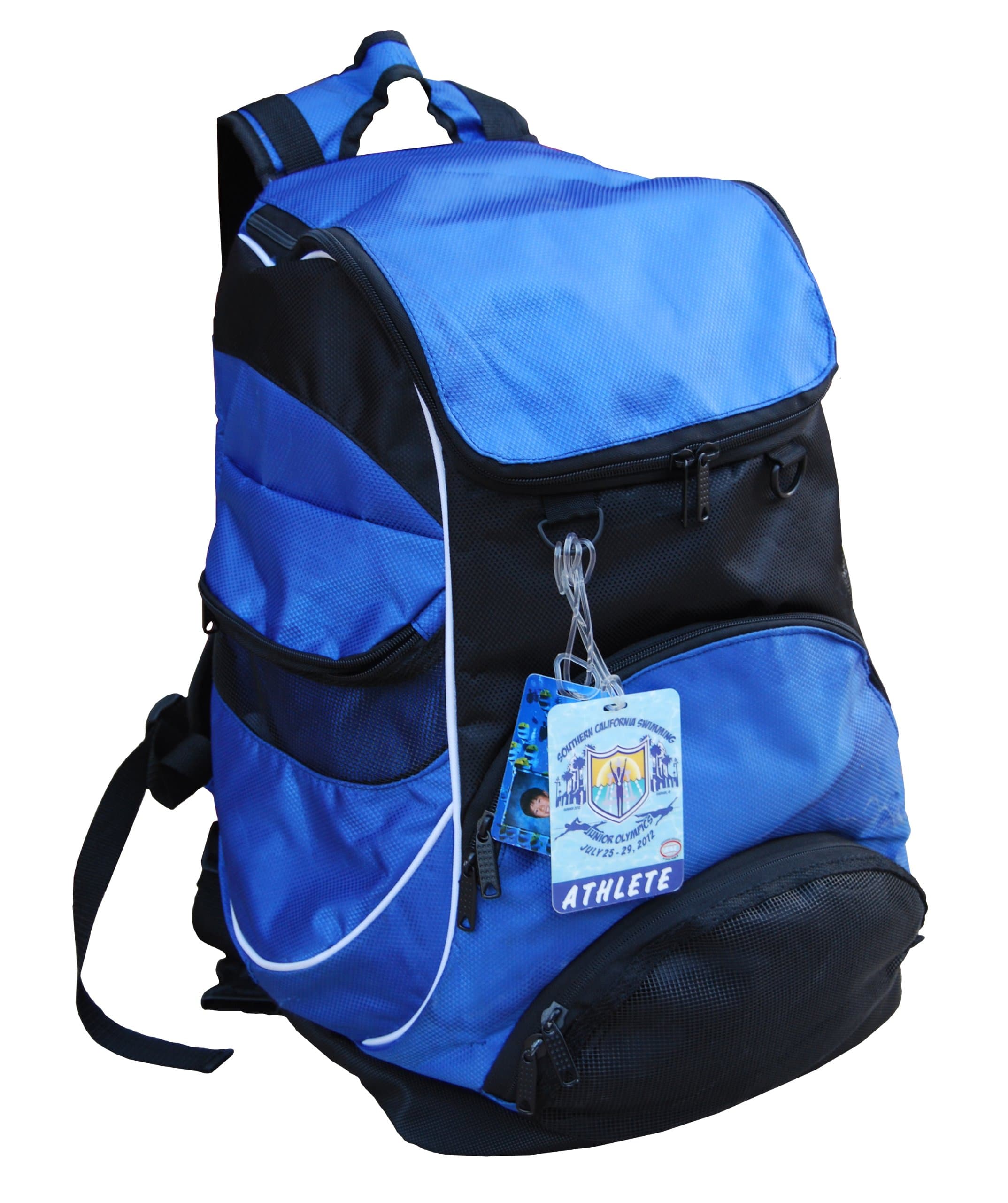 Elite Team Swimmer Backpack, Large Swimming Backpack with Pocket for Shoes and Wet Items - Blue