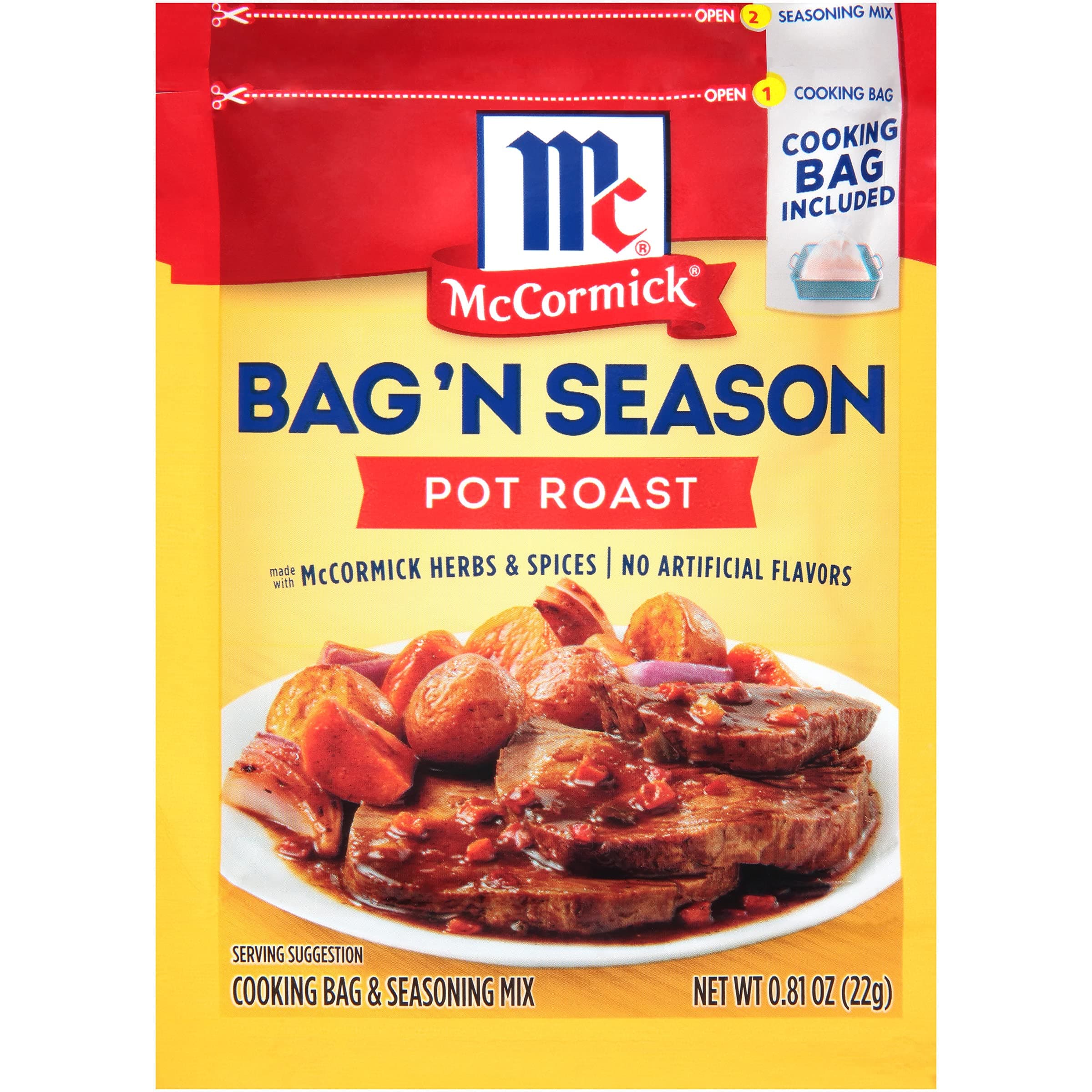 Bag 'n Season Pot Roast Cooking Bag & Seasoning Mix, 0.81 oz