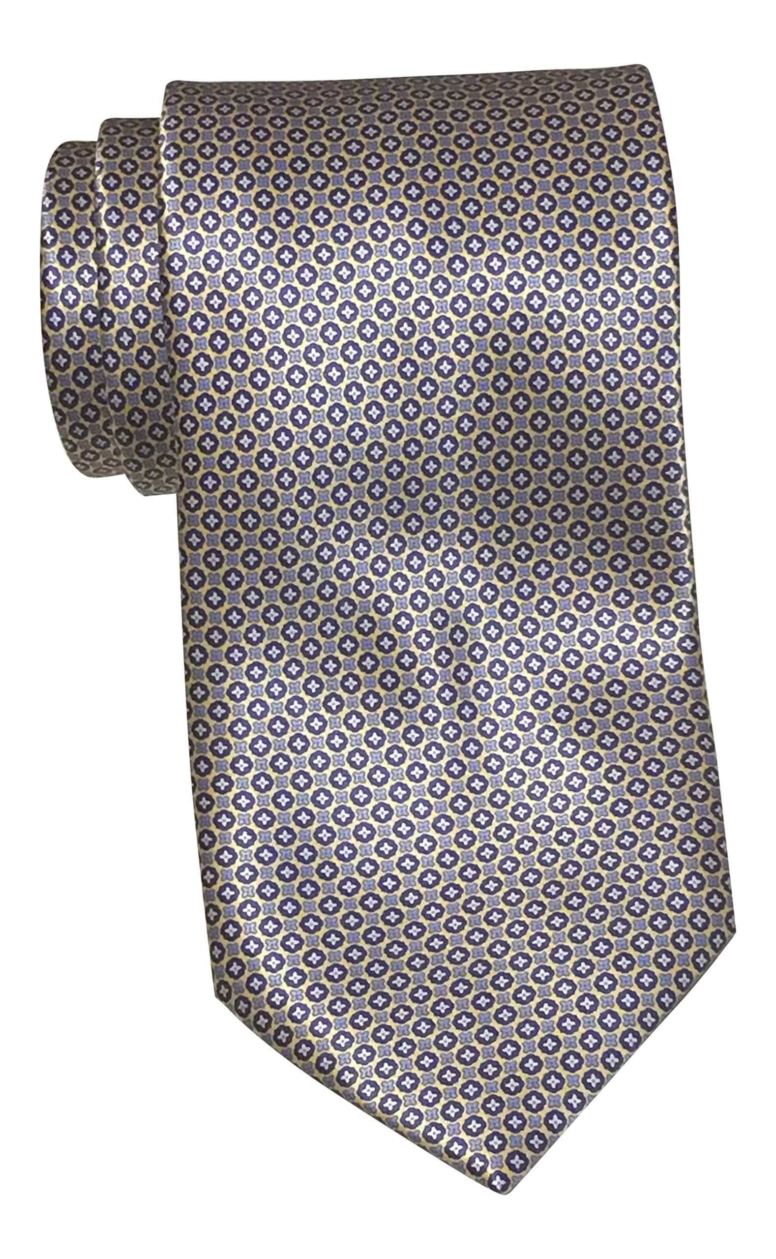 Stefano Ricci Satin Yellow Geometric Print Tie