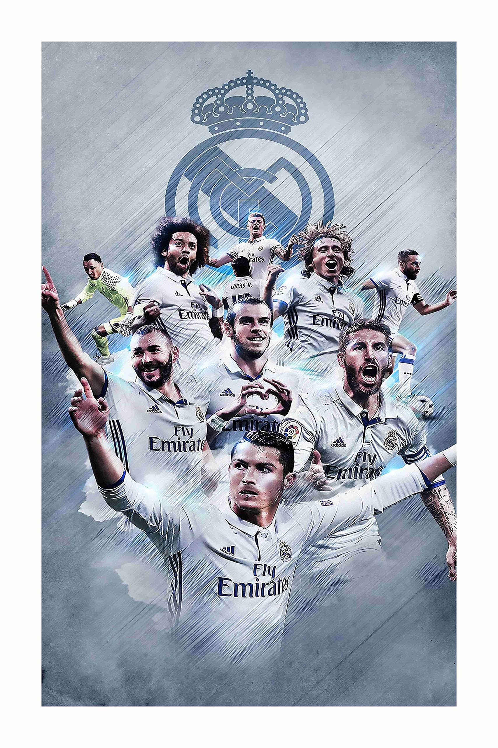 Real Madrid Football Club Wall Poster For Room (Gloss Laminated 12X18 Inch 300 Gsm) M31 (Multicolour)